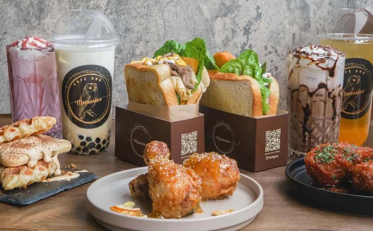 Enjoy Asian, Korean, Street food, Cafe, Bars & pubs, Dog friendly, Free wifi, Indoor & outdoor seating, Private dining, Street parking, Table service, $$ and Groups cuisine at Memories Cafe Bar in Altrincham, Manchester