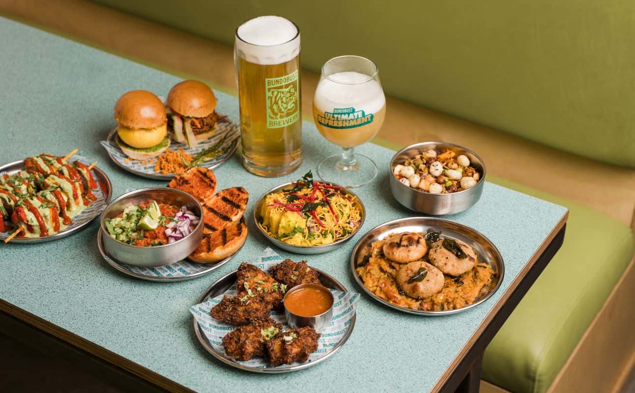 Enjoy Street food, Casual dining, Indian, Gluten Free options, Vegan options, Vegetarian options, Restaurant, Child friendly, Non-smoking, Highchairs available, Dog friendly, Free wifi, $$, Groups, Families, Bar scene, Craft beer, Date night and Hidden gems cuisine at Bundobust Leeds in Leeds City Centre, Leeds