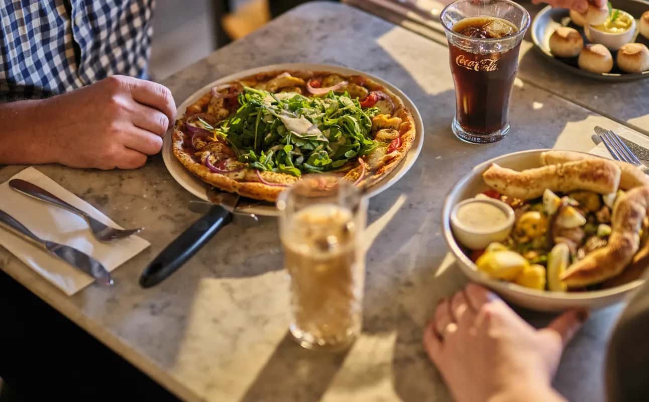 Enjoy Italian, Pizza, Casual dining, Vegan options, Vegetarian options, Gluten Free options, Dairy free options, Restaurant, Highchairs available, Table service, Wheelchair accessible, Free wifi, $$, Groups, Families and Date night cuisine at PizzaExpress Harrow in Harrow, London