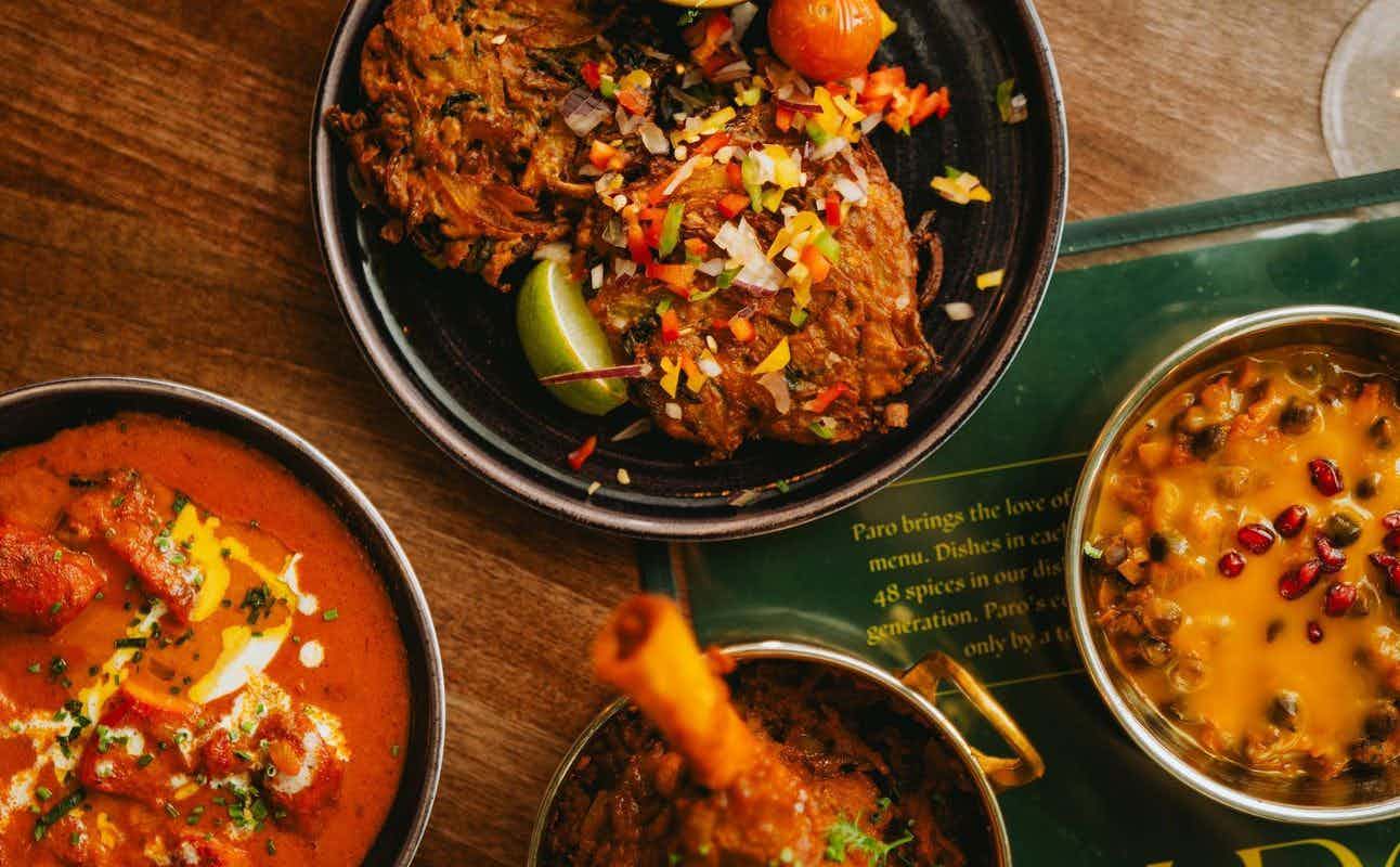 Enjoy Indian, Vegan Options, Vegetarian options, Restaurant, Free Wifi, Child-Friendly, $$, Families and Groups cuisine at Paro Indian in Covent Garden, London