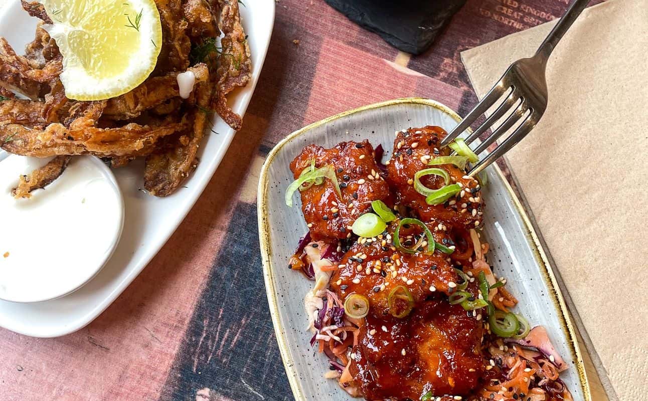Enjoy British, Small plates, Vegetarian, Vegan options, Vegetarian options, Gluten Free options, Restaurant, Cocktail bar, Bars & pubs, Indoor & outdoor seating, Wheelchair accessible, Free wifi, $$, Live music, Families and Groups cuisine at The Canteen in Stokes Croft, Bristol