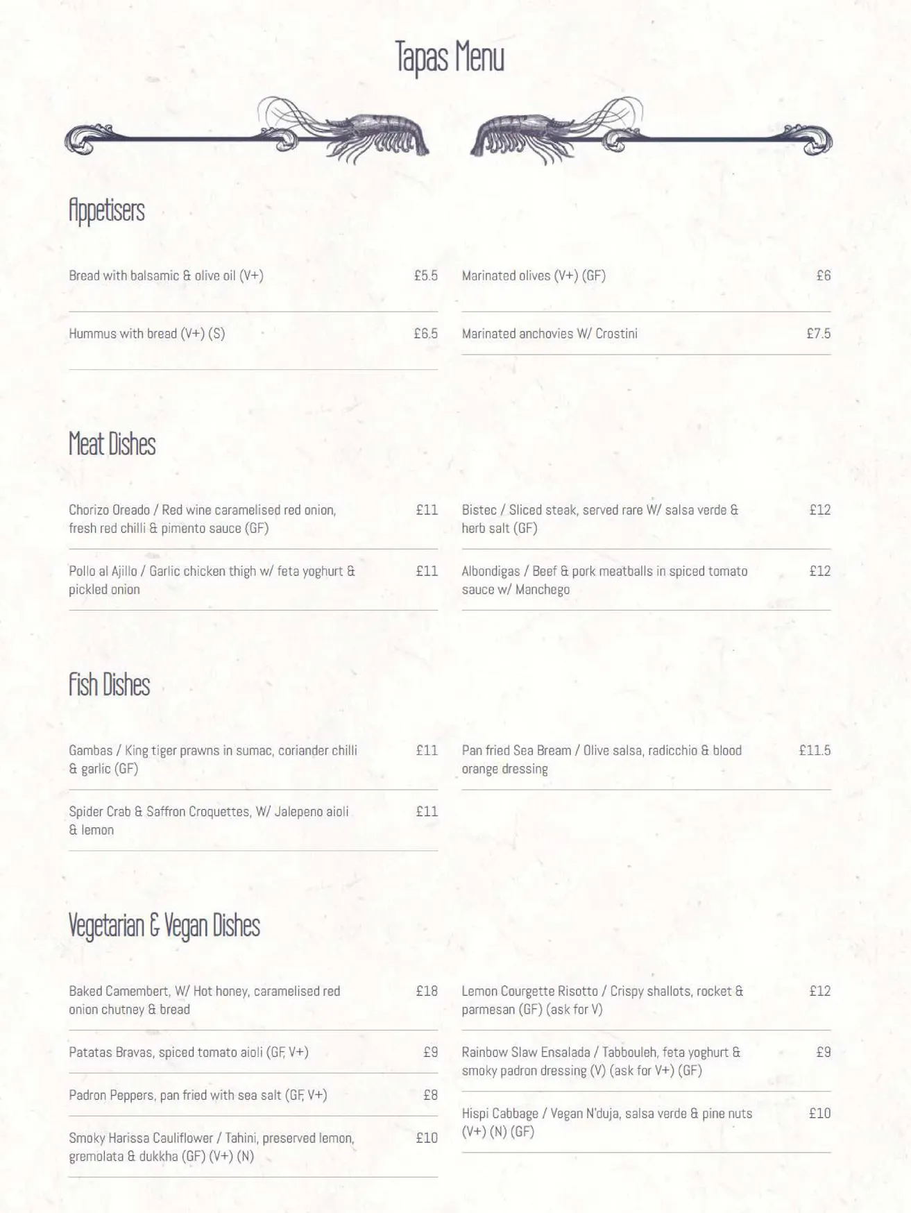 Under the Stars menu, page 1