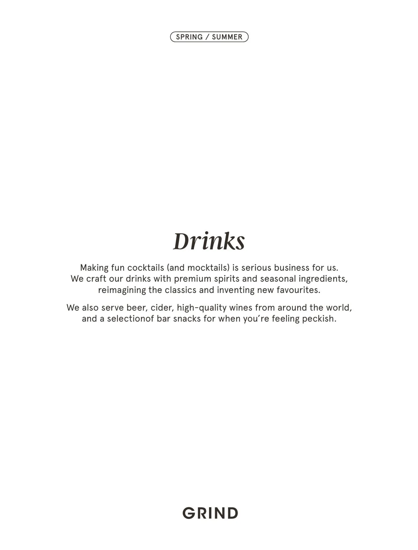 Grind menu, page 3