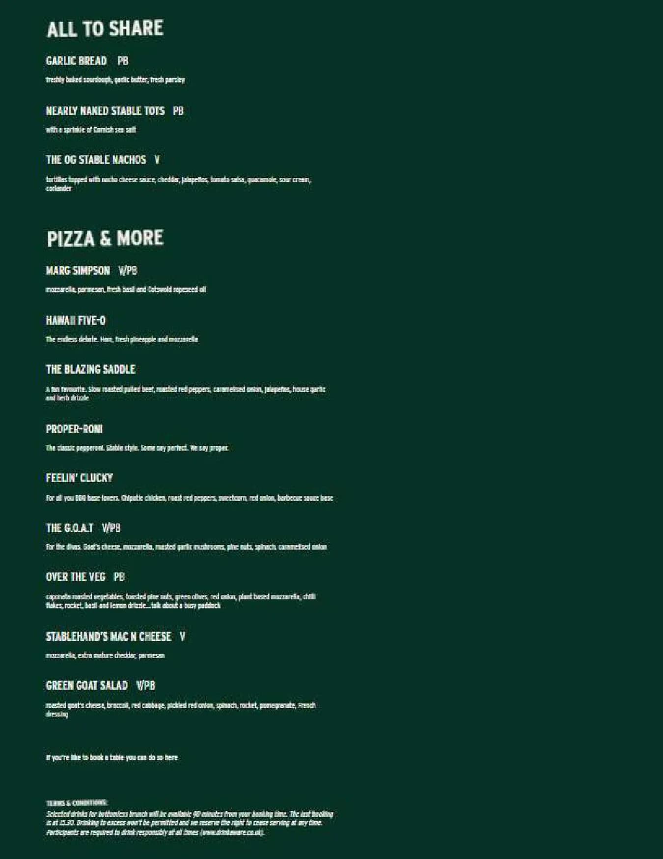 The Stable menu, page 9