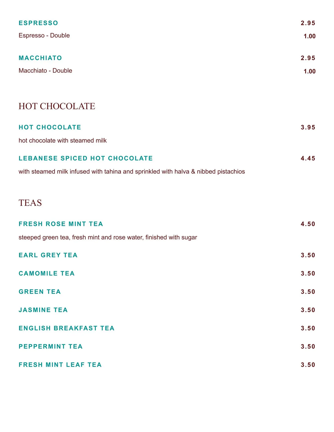 Comptoir Libanais menu, page 12