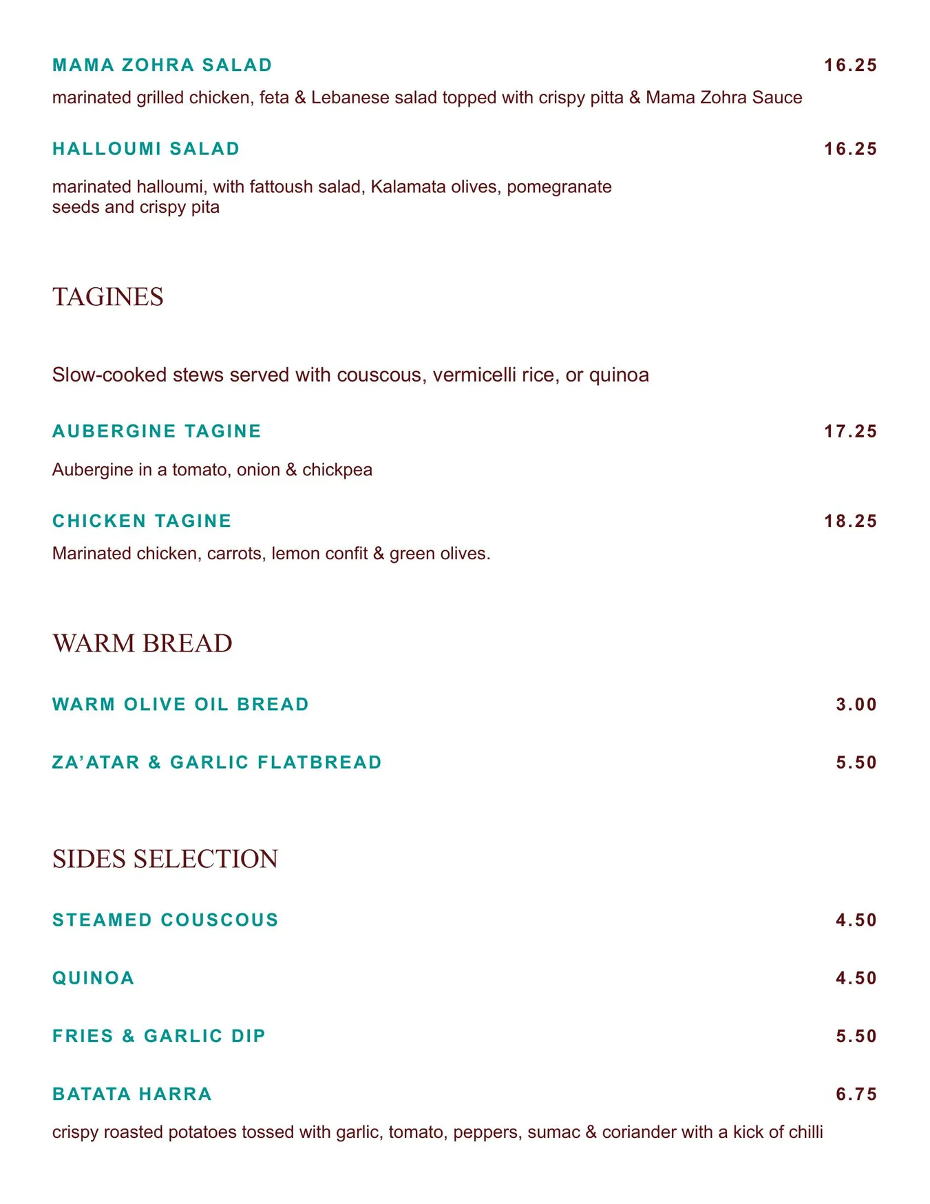 Comptoir Libanais menu, page 4