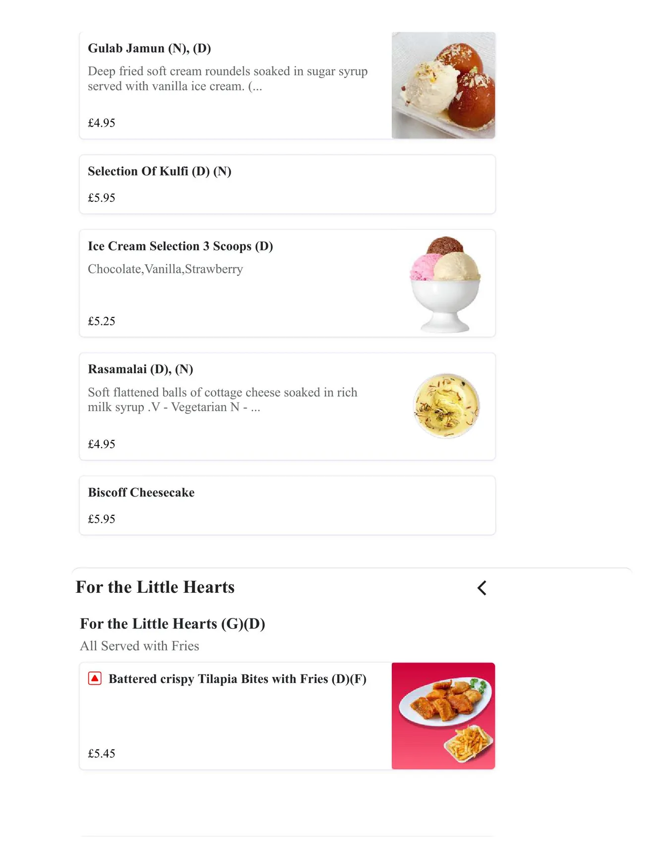 Madras Eatery menu, page 19