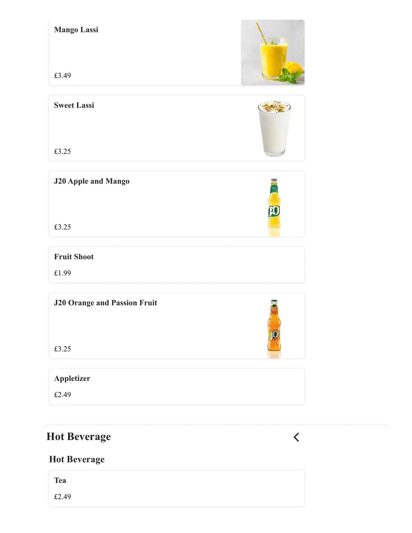 Madras Eatery menu, page 23