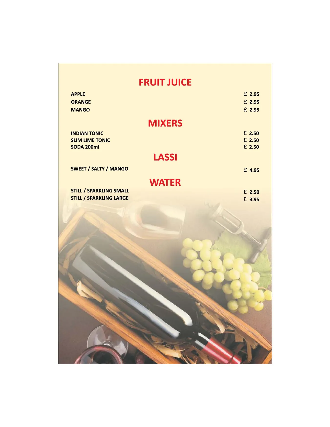 Indian Rasoi Restaurant menu, page 12