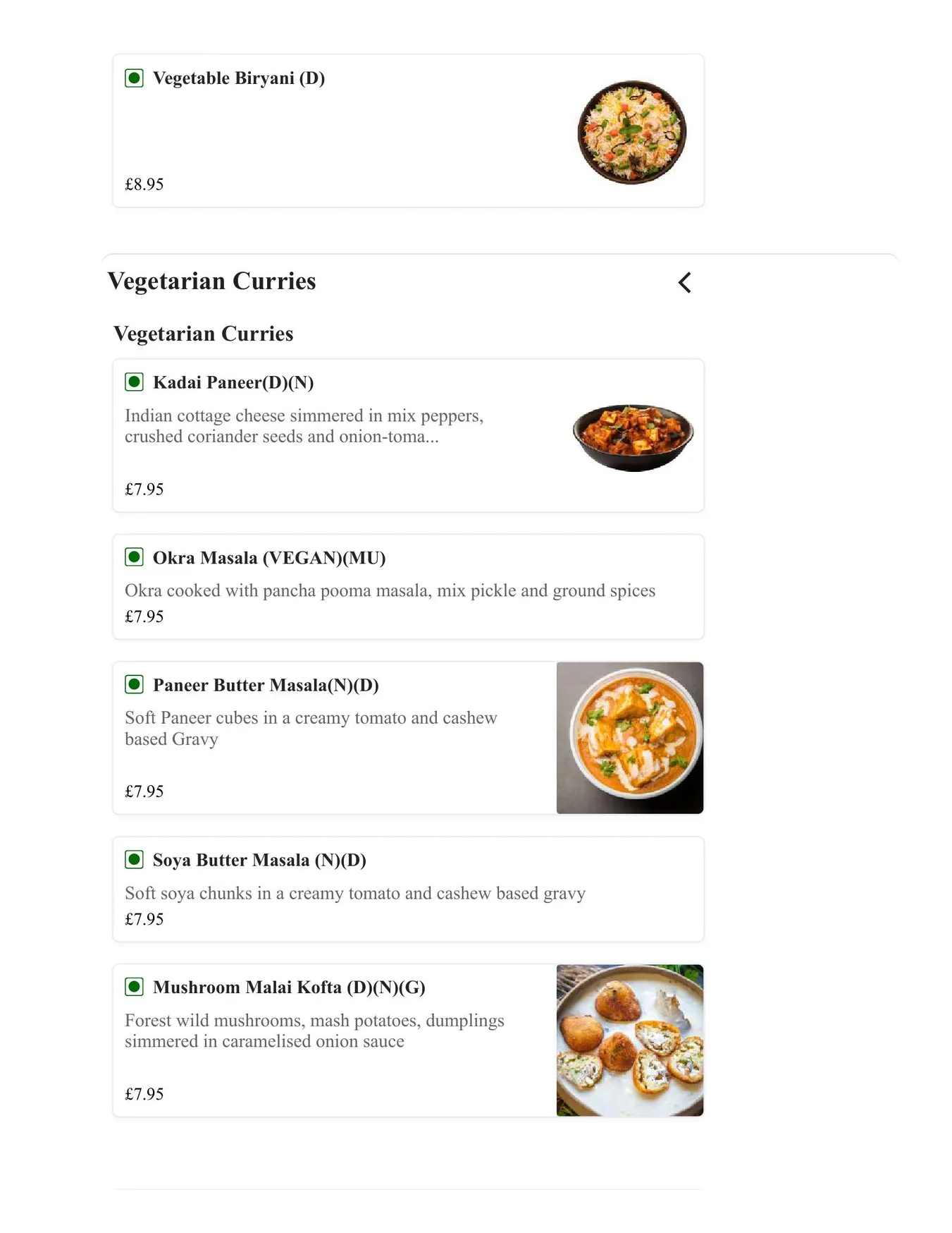 Madras Eatery menu, page 10