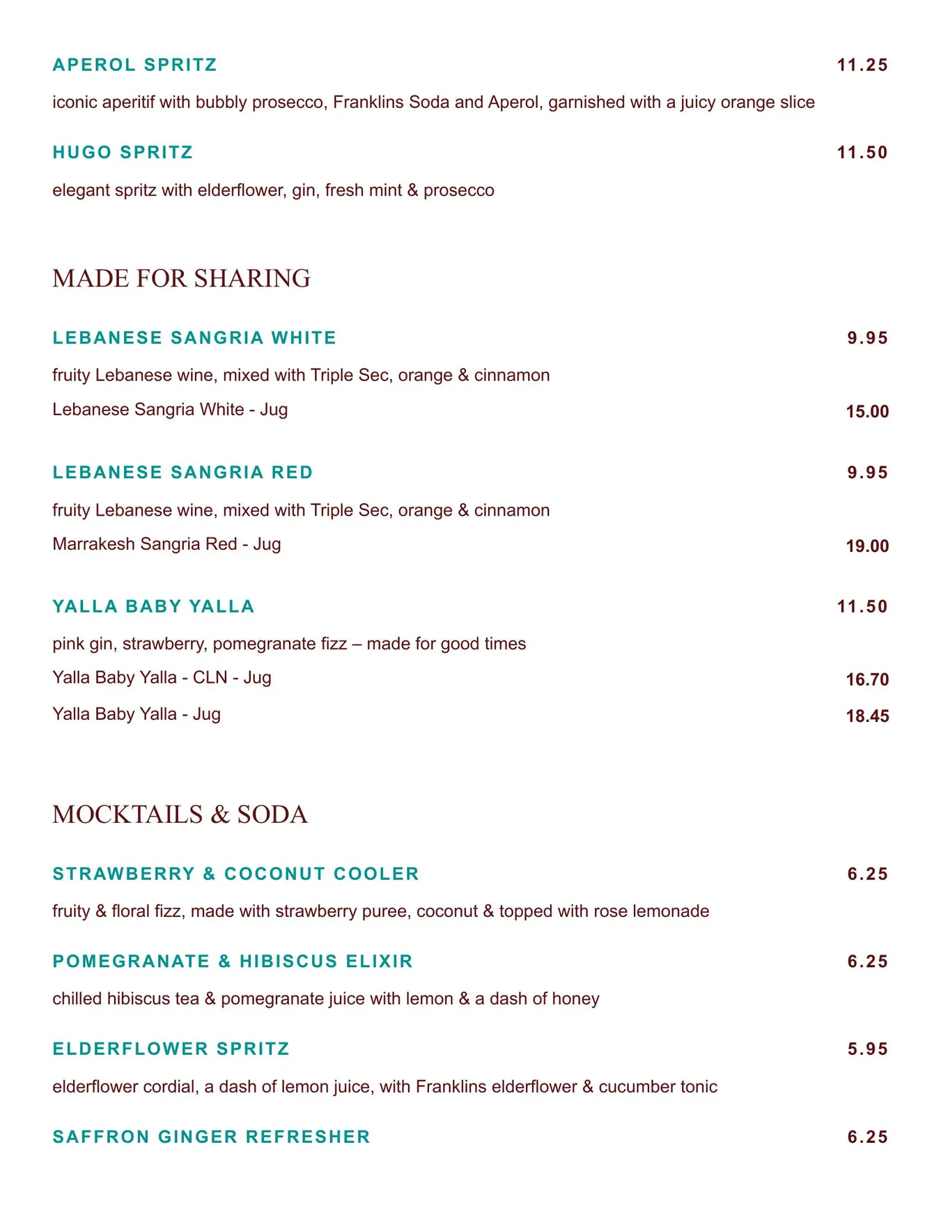 Comptoir Libanais menu, page 7
