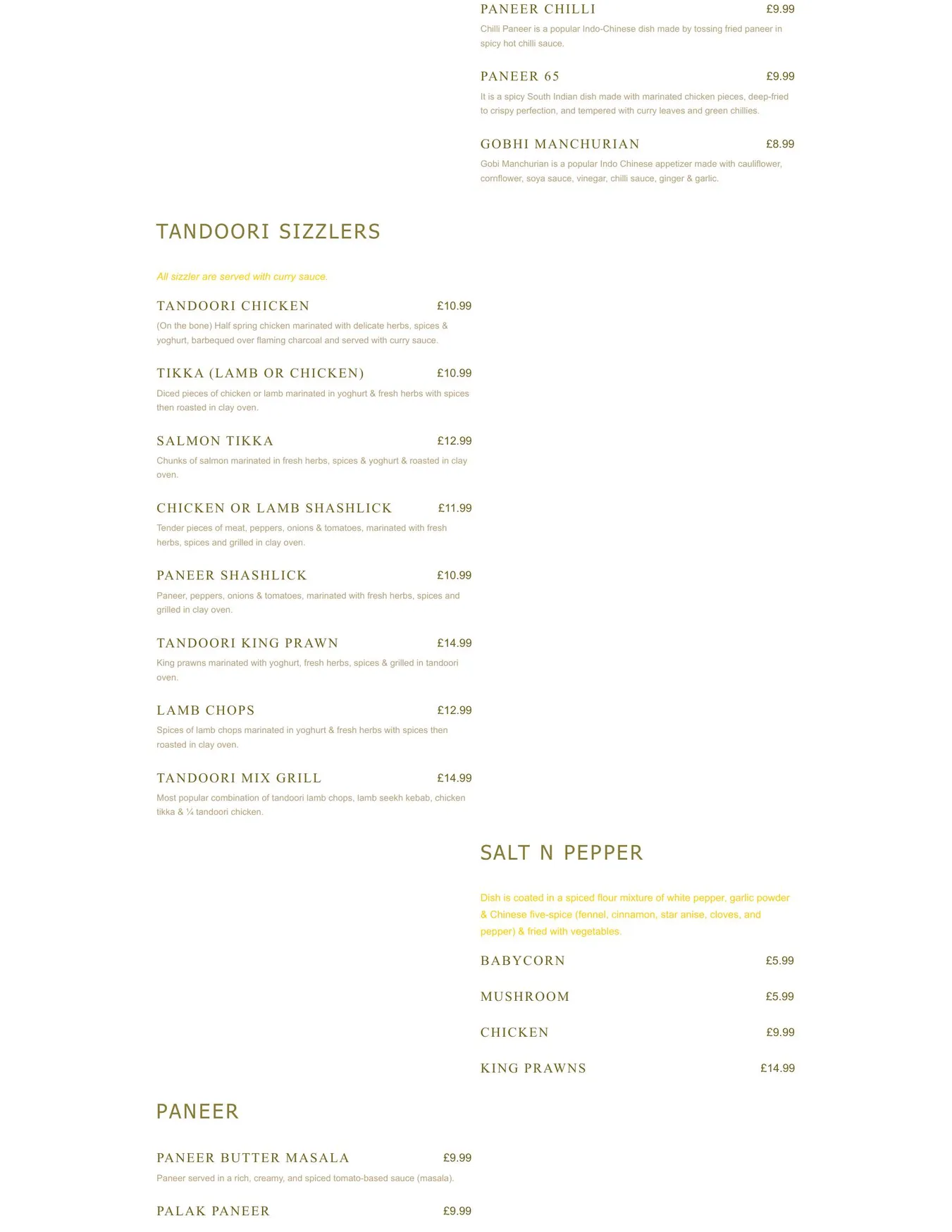 DUM-PUKHT Classic Indian Restaurant & Bar menu, page 5
