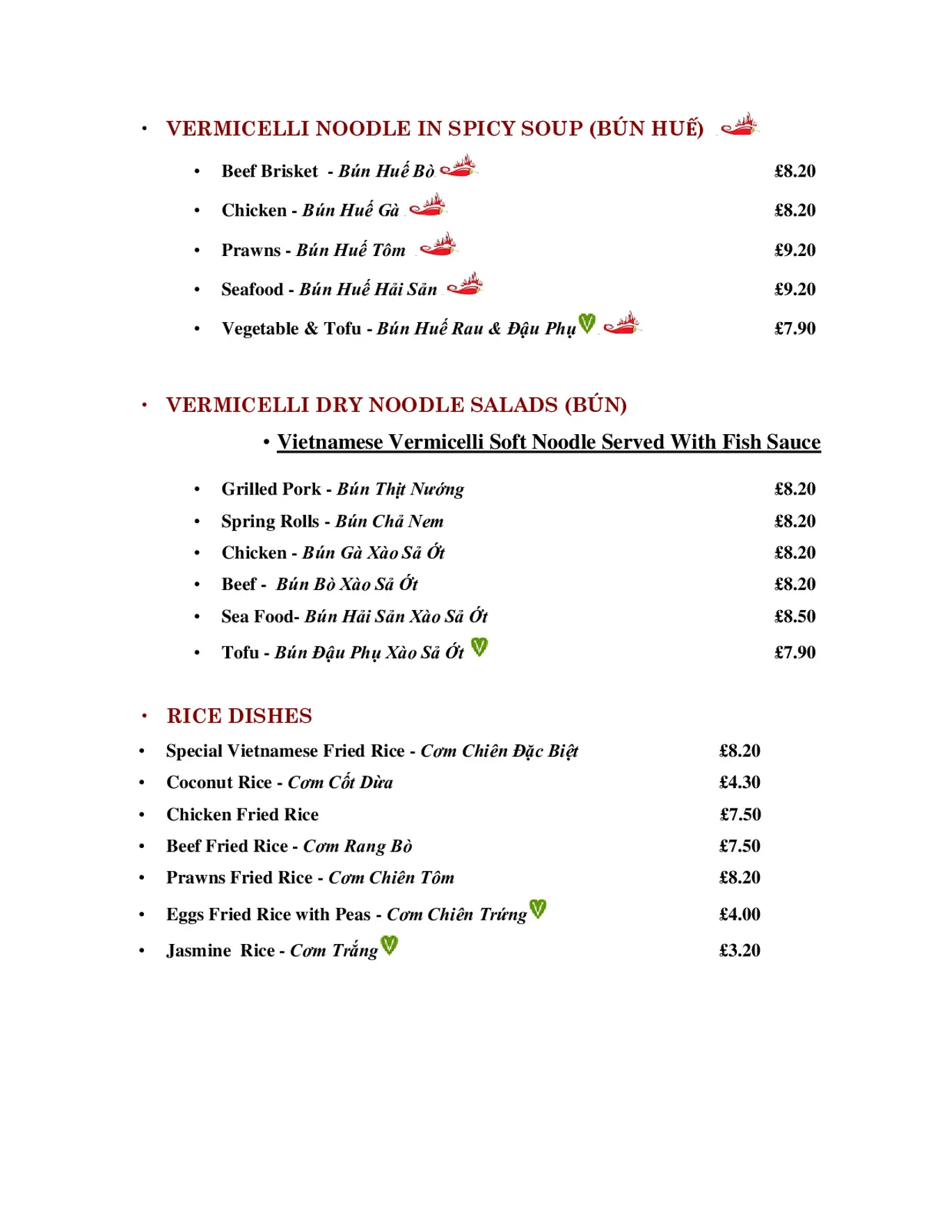 Ha Noi Pho - Hackney menu, page 6