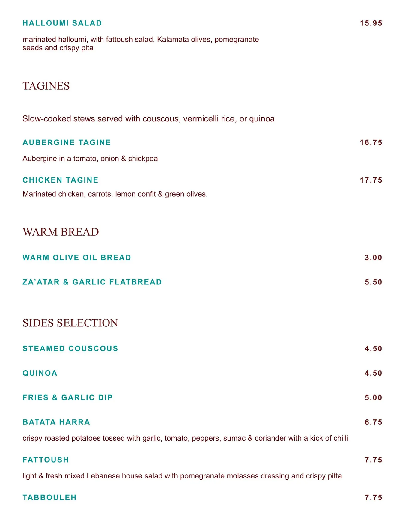 Comptoir Libanais menu, page 4