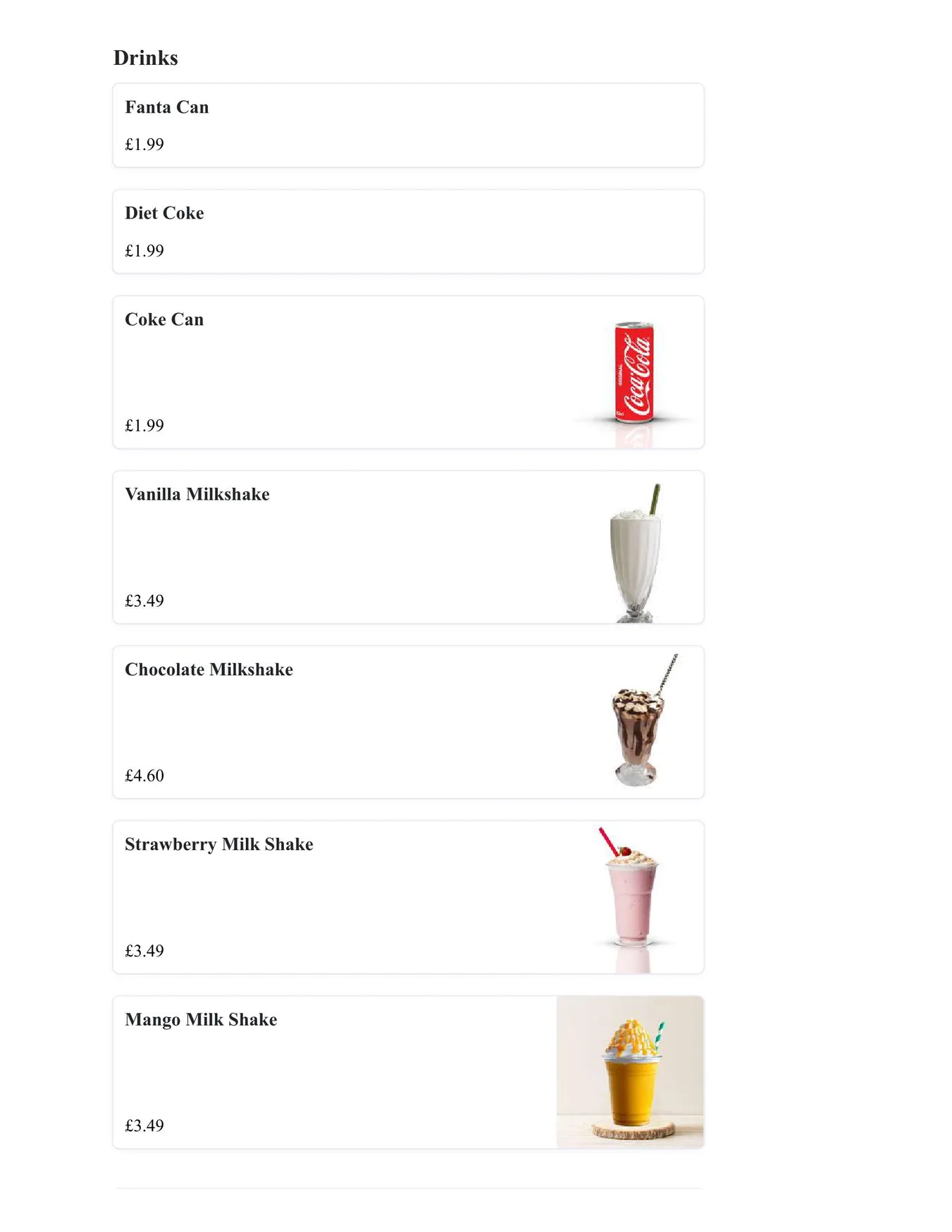Madras Eatery menu, page 22