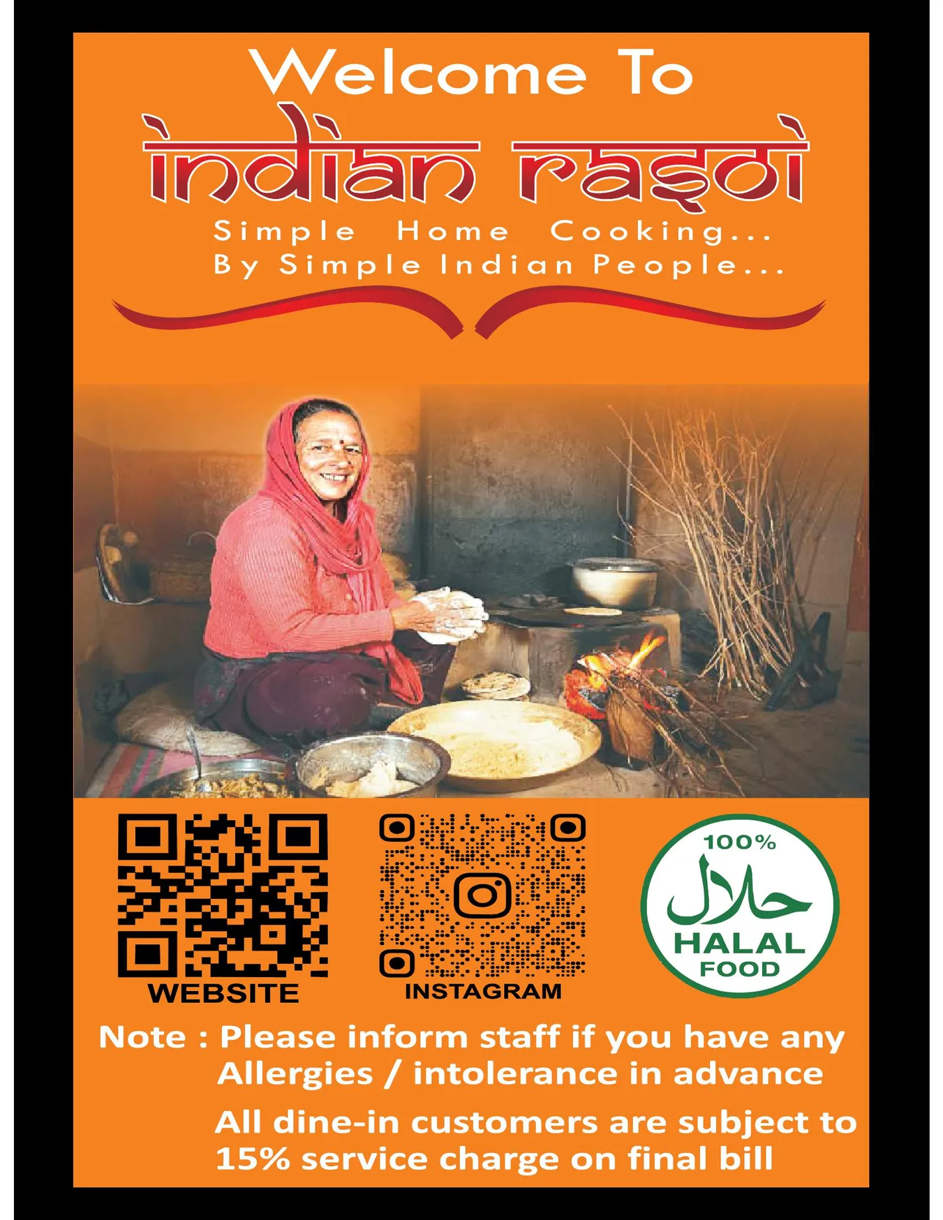 Indian Rasoi Restaurant menu, page 1