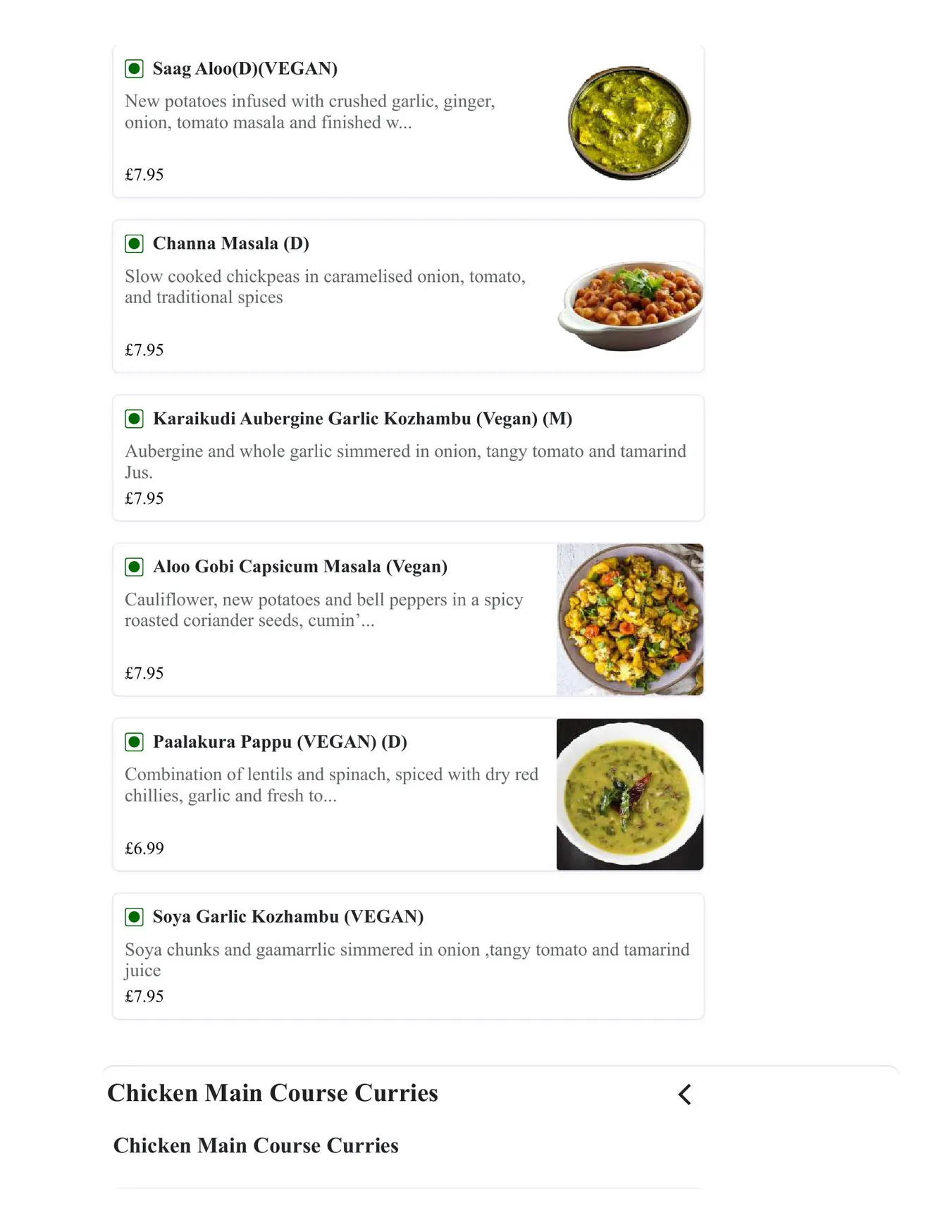 Madras Eatery menu, page 11