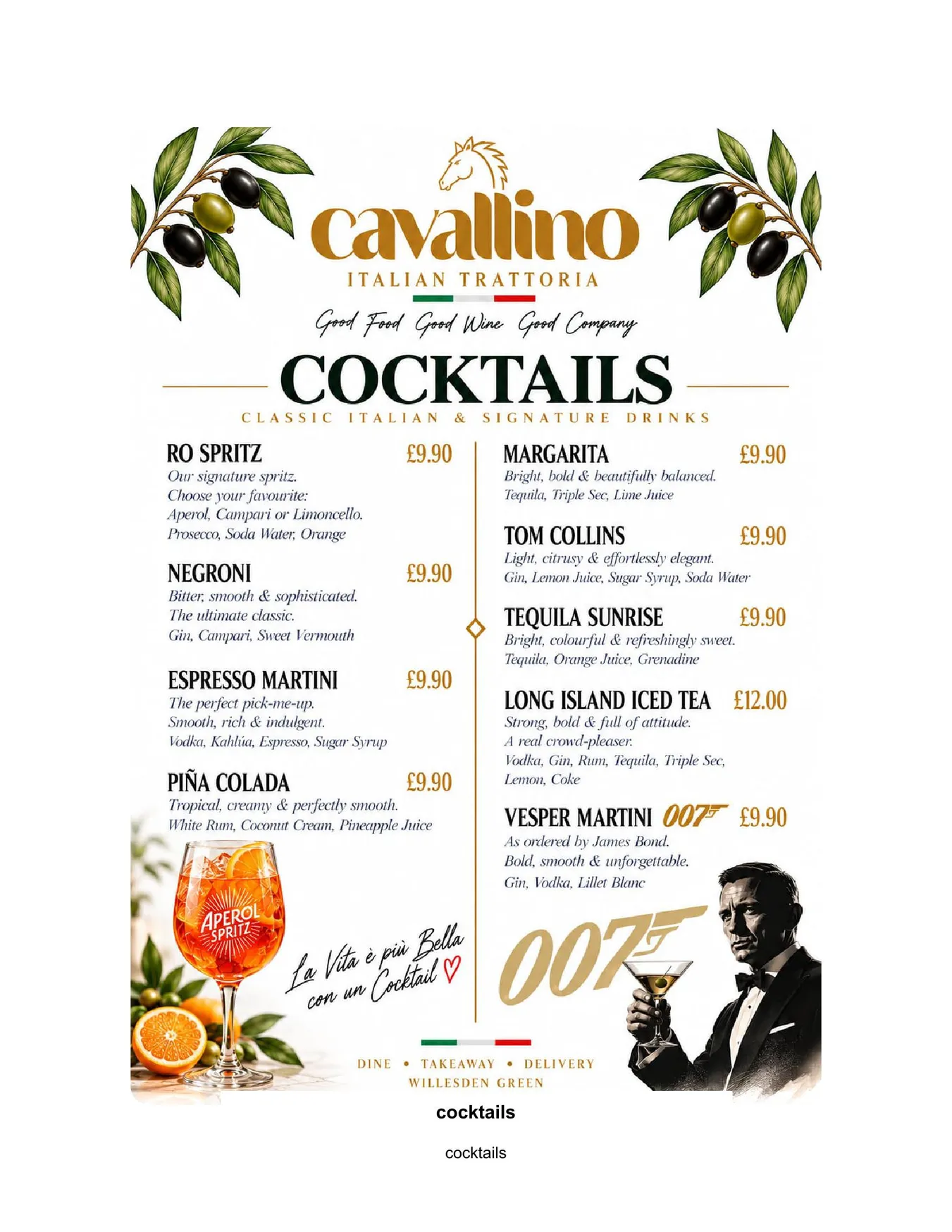 Cavallino menu, page 6