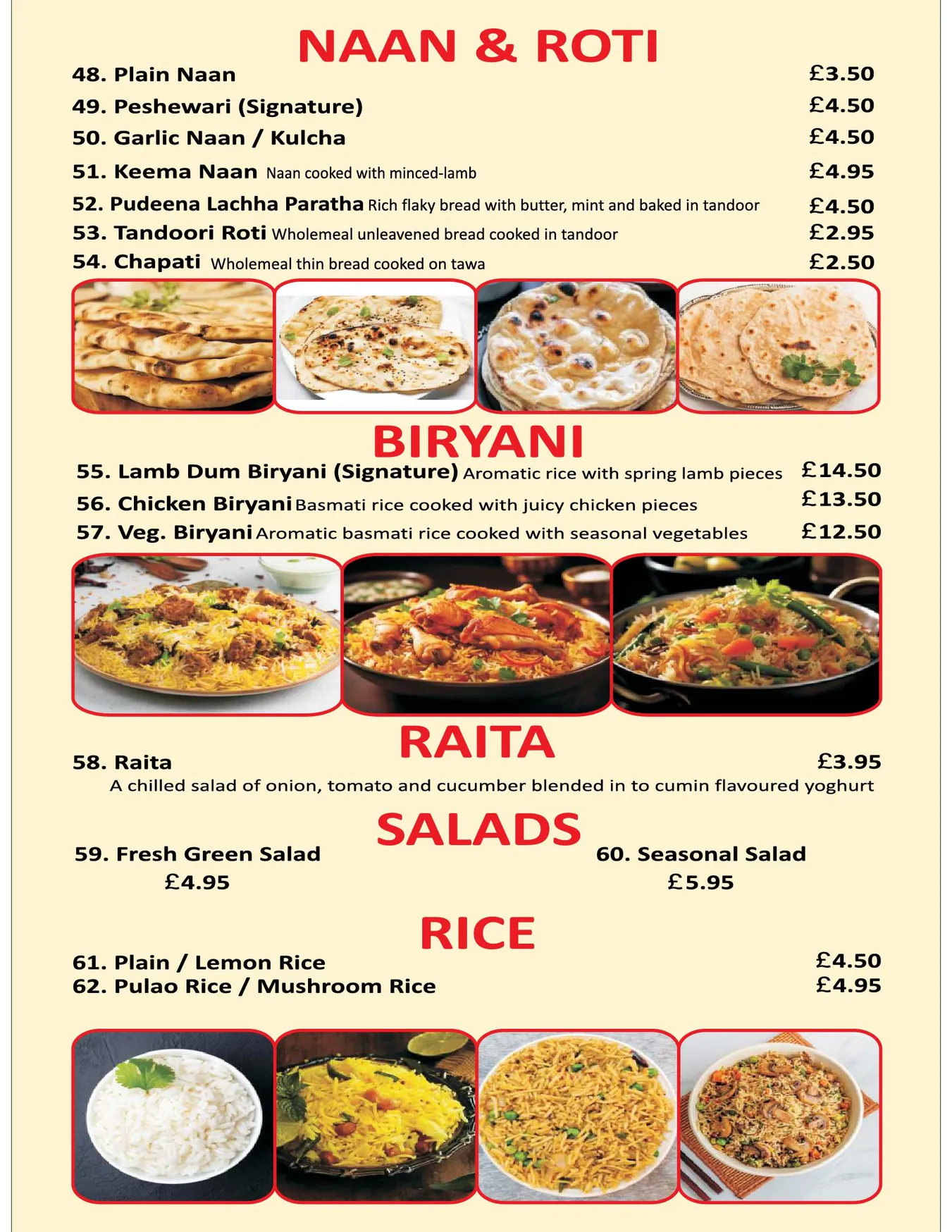 Indian Rasoi Restaurant menu, page 6