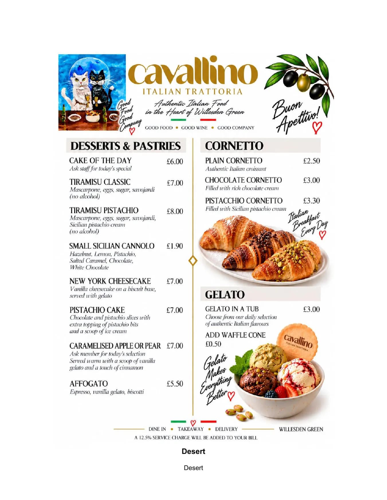 Cavallino menu, page 4