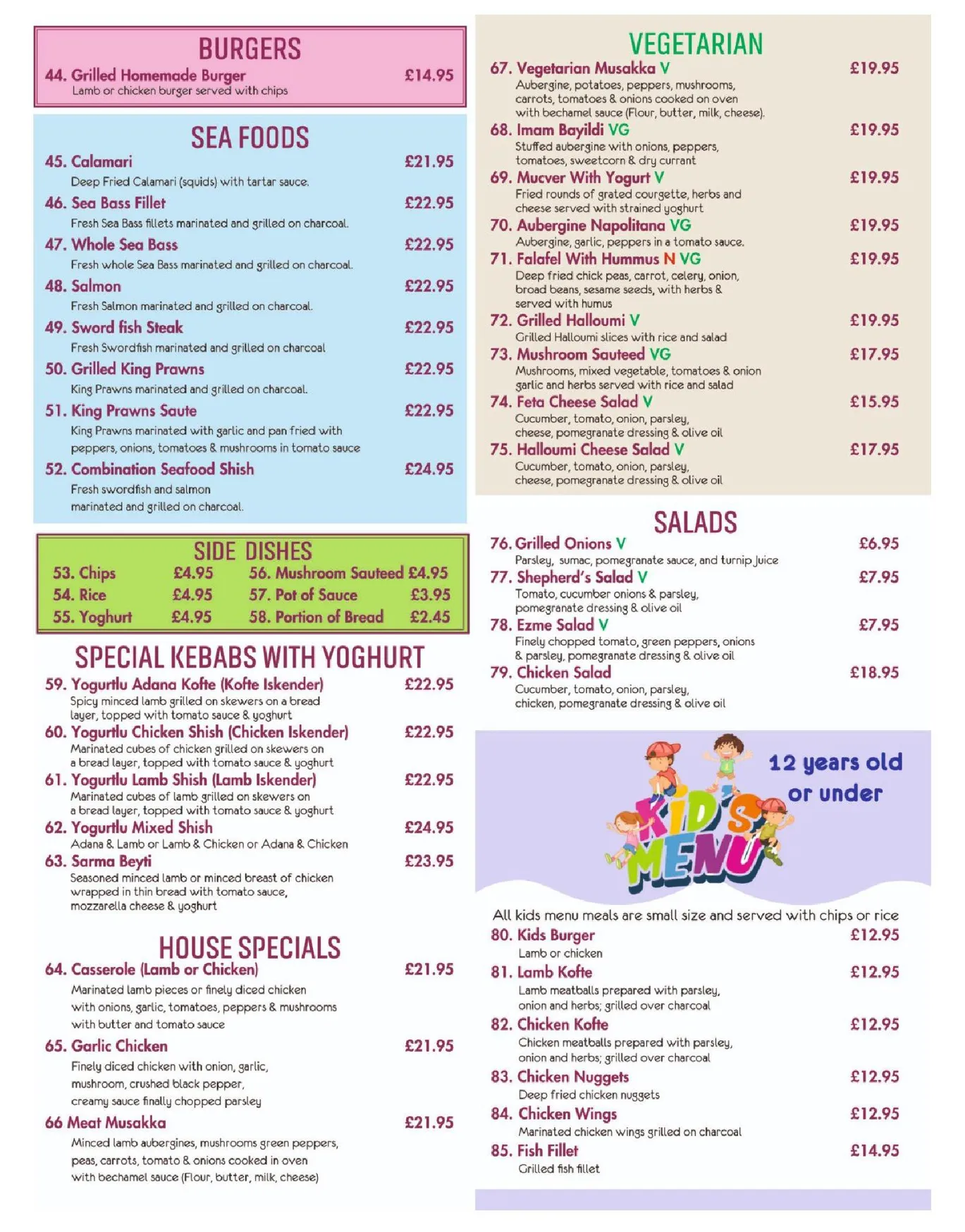 Gezi Park menu, page 2