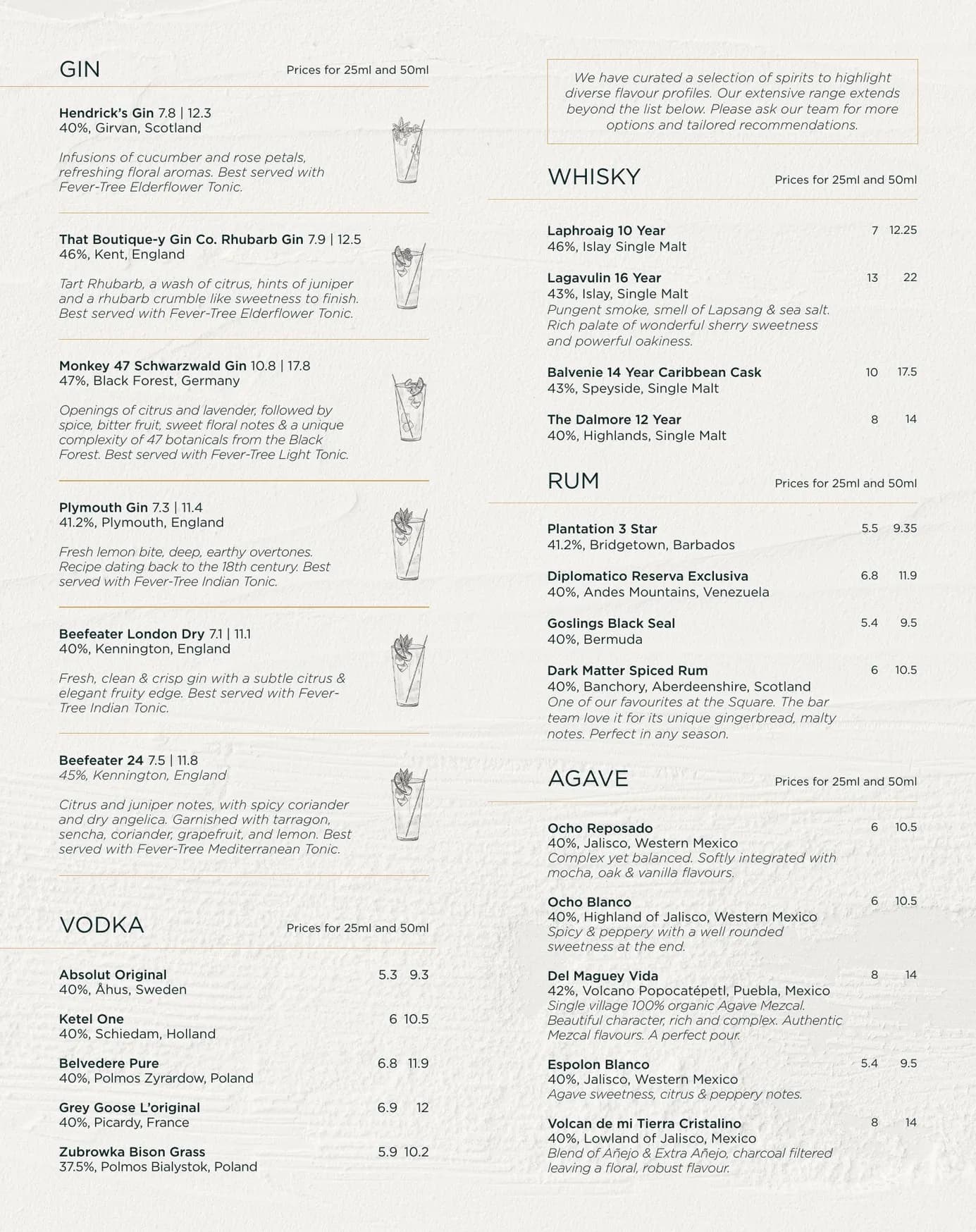 The Square Club menu, page 5