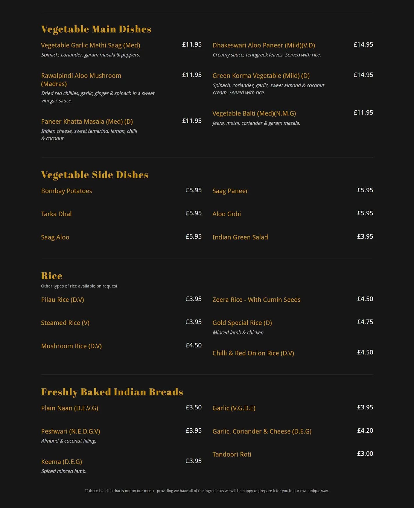 Jashn menu, page 3