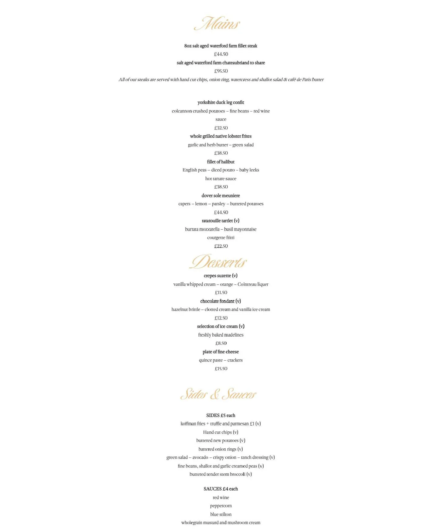 Hibou Blanc menu, page 2