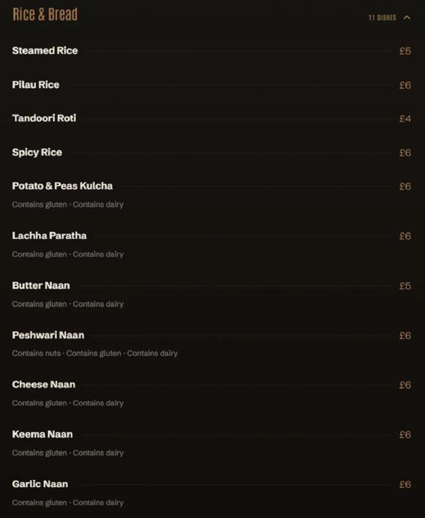 Varanasi menu, page 5