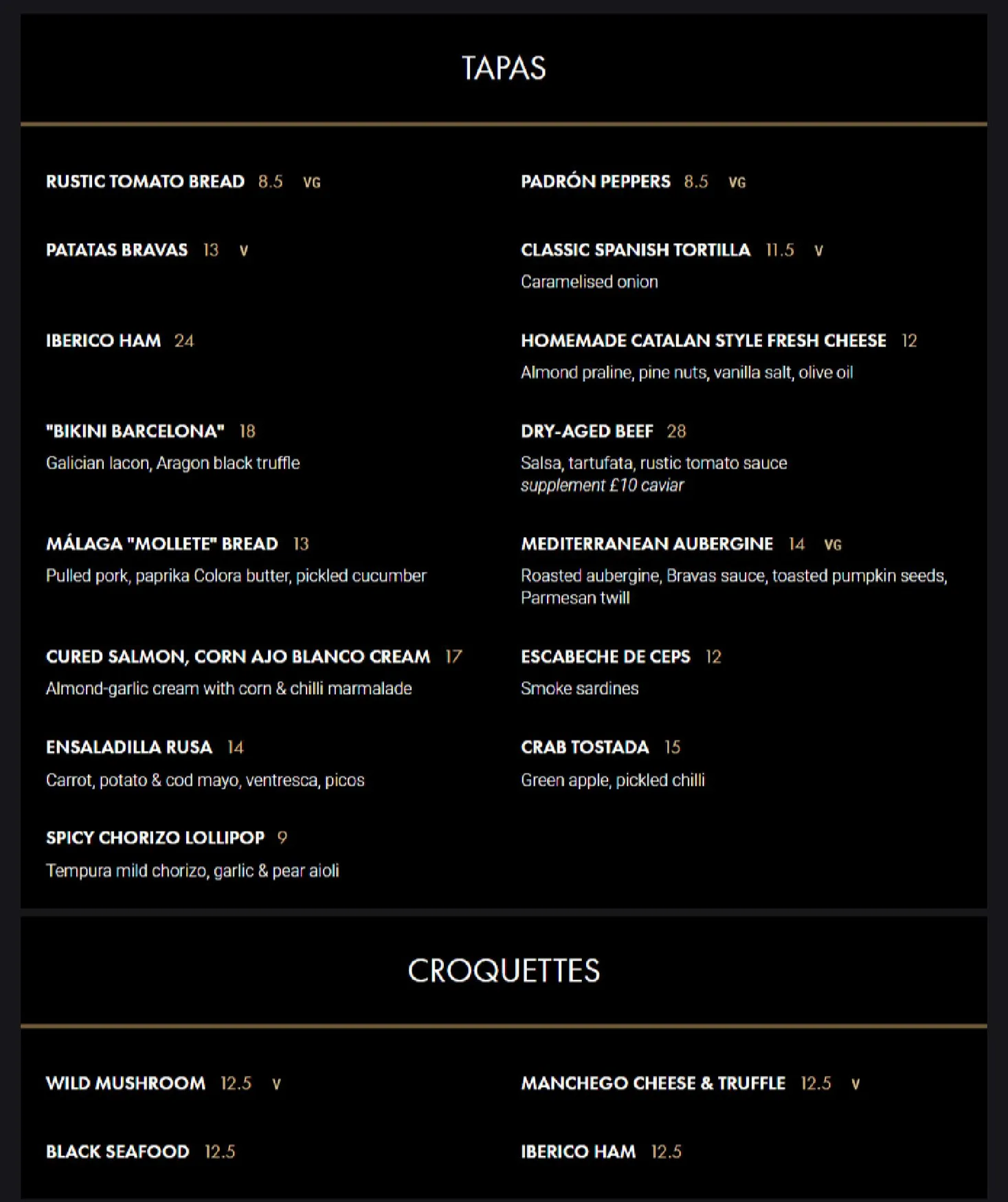 Aqua Nueva menu, page 2