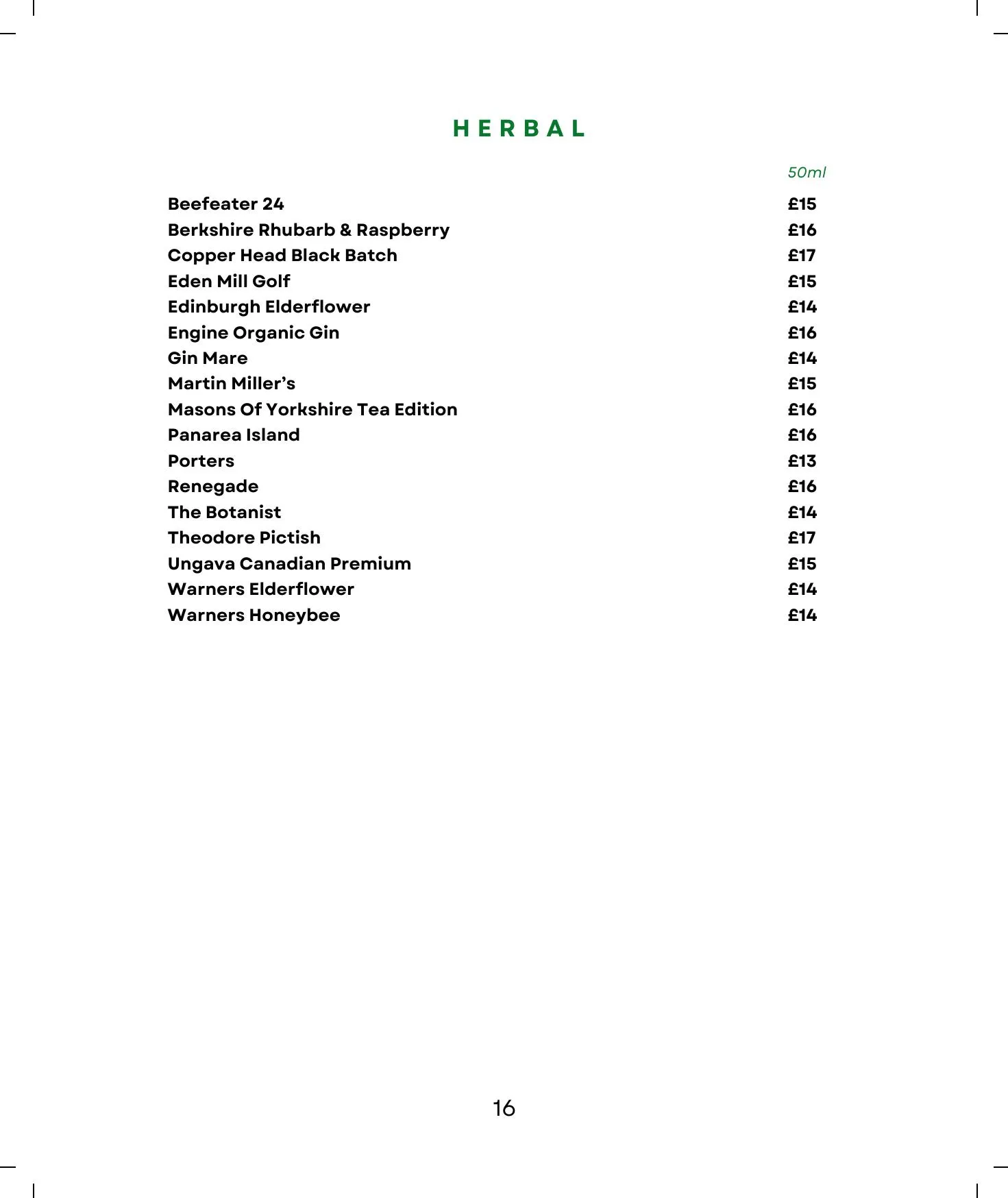 Gillray's Steakhouse & Bar menu, page 18