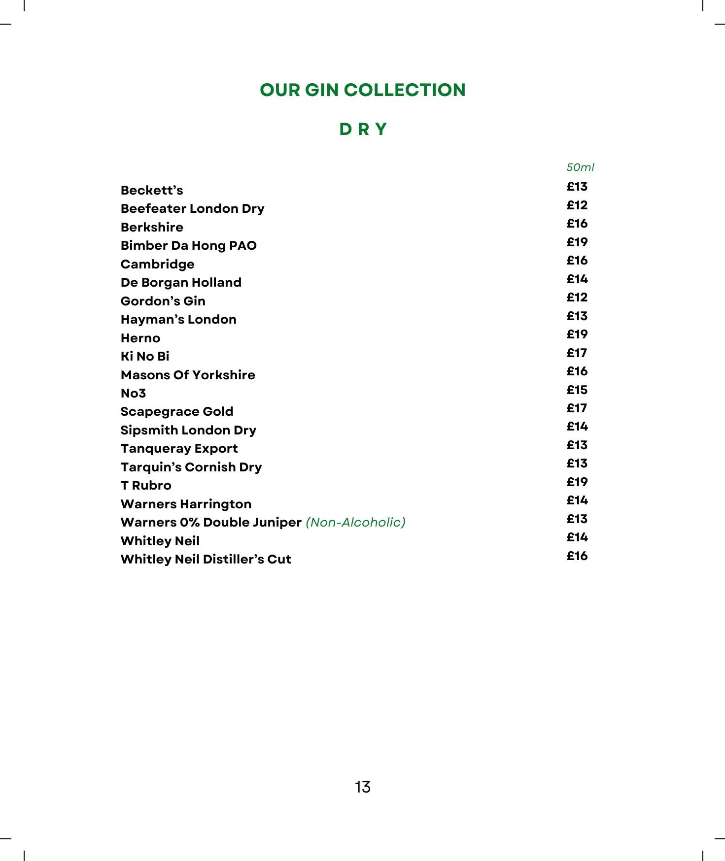 Gillray's Steakhouse & Bar menu, page 15