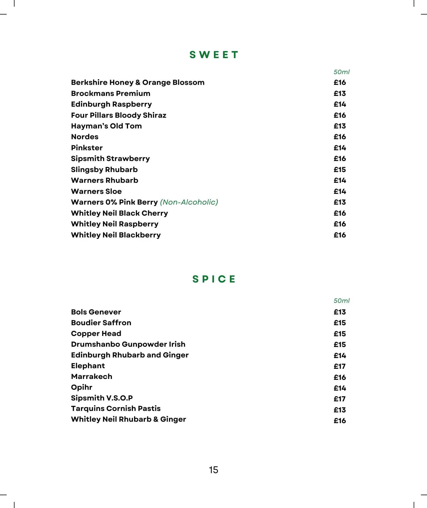 Gillray's Steakhouse & Bar menu, page 17