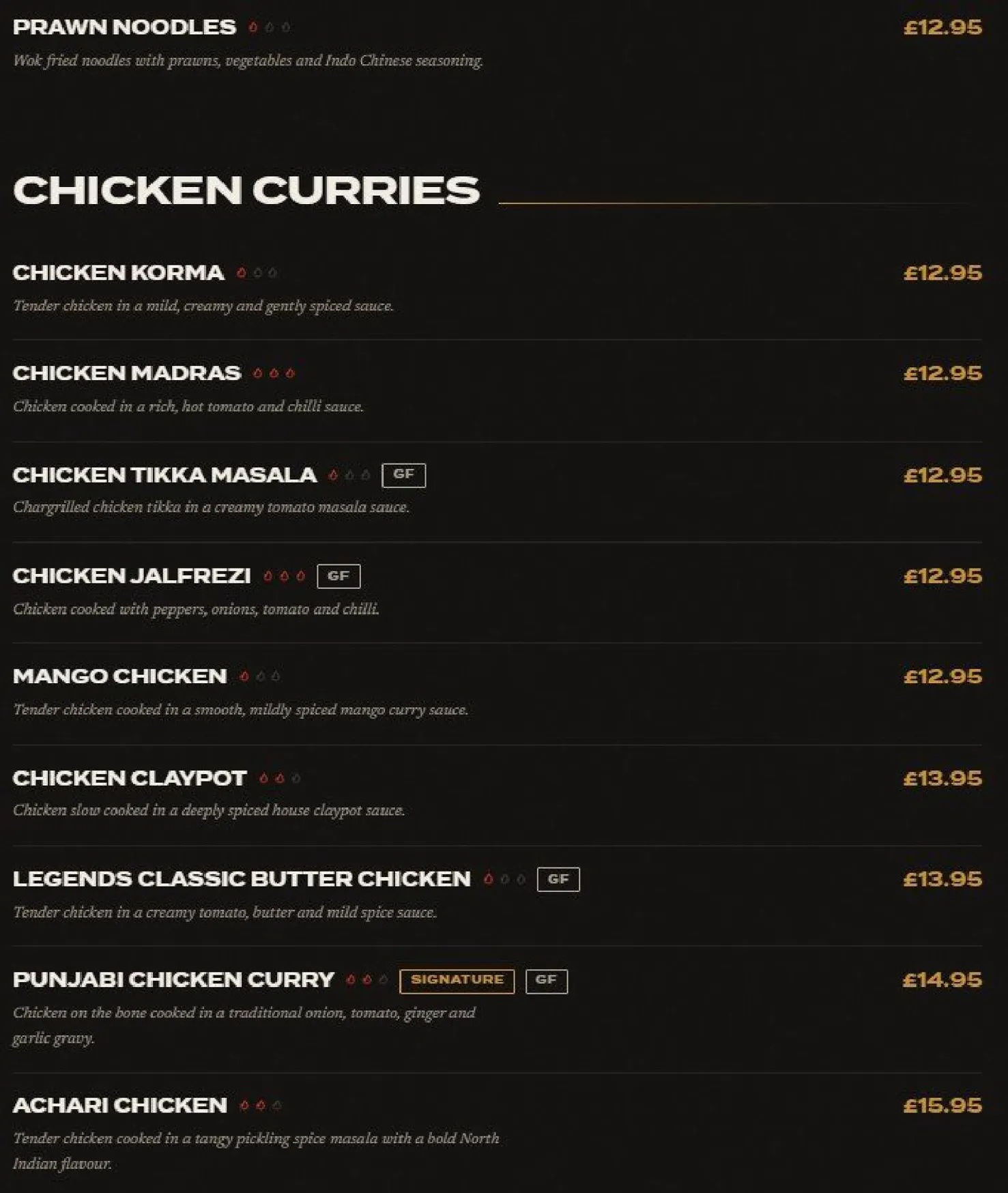 Legends Bar & Grill menu, page 3