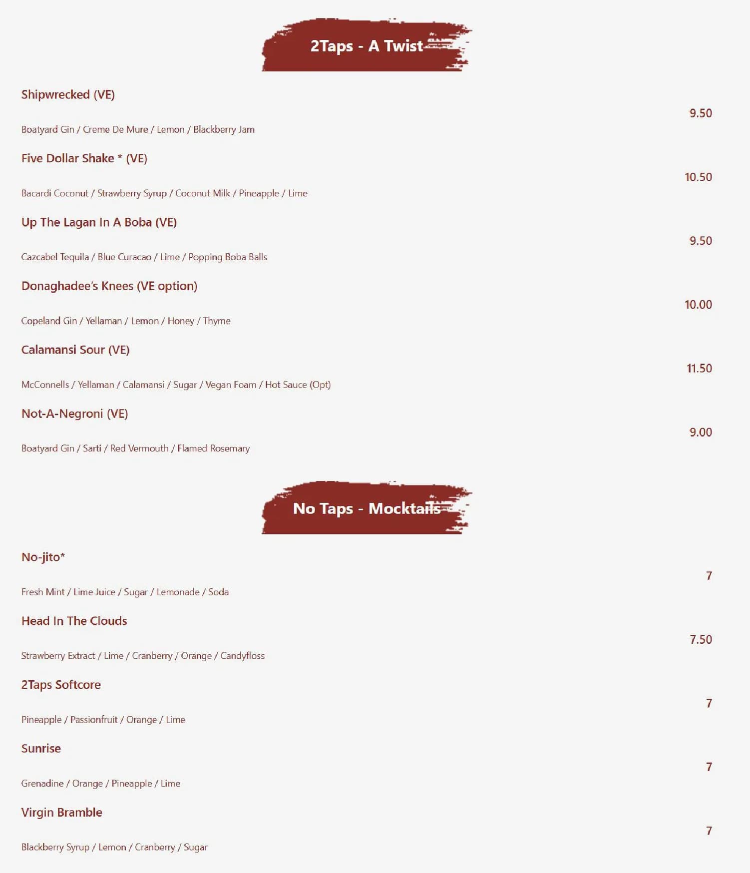 2 Taps - Belfast menu, page 5