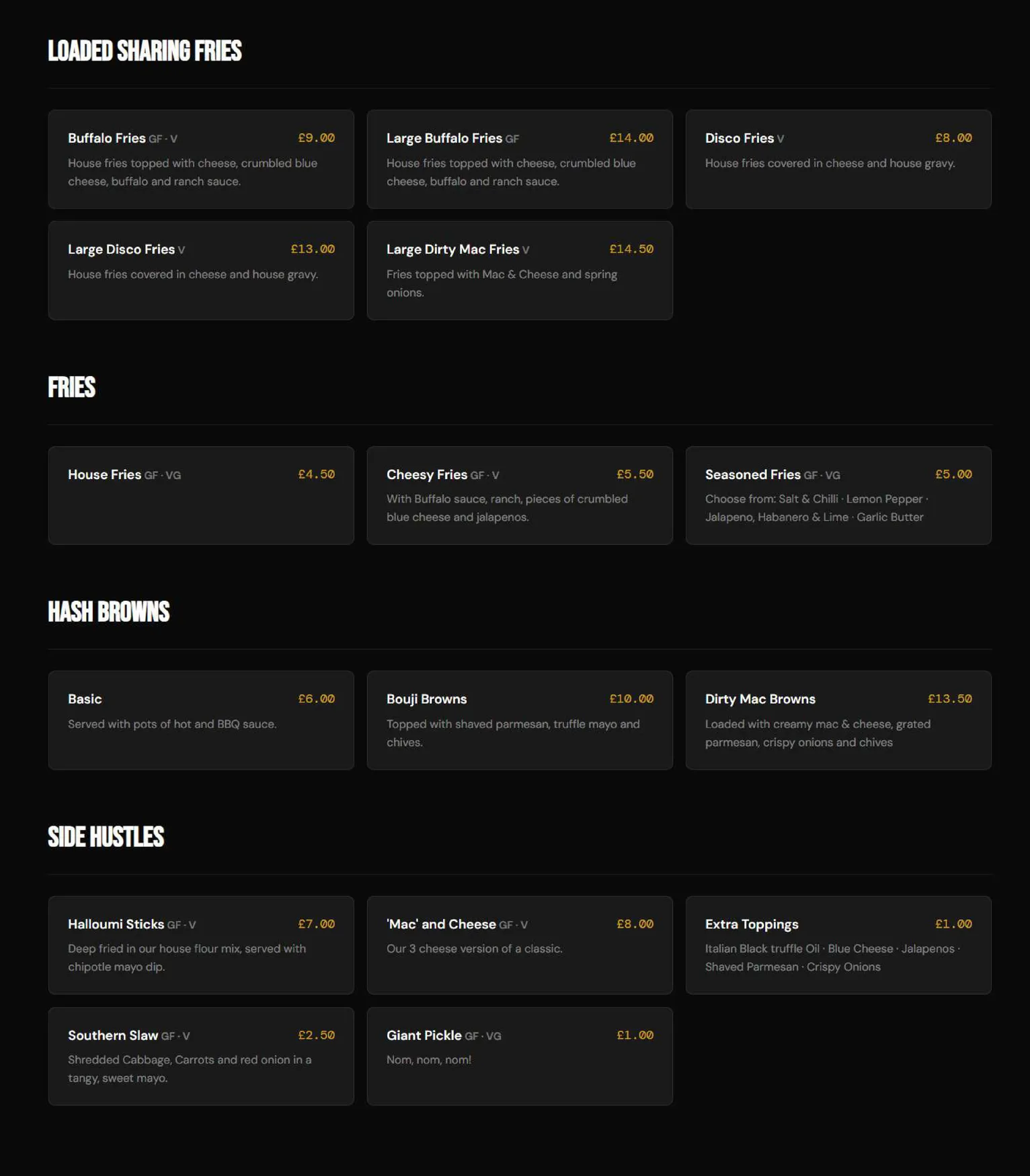 Dukes menu, page 2