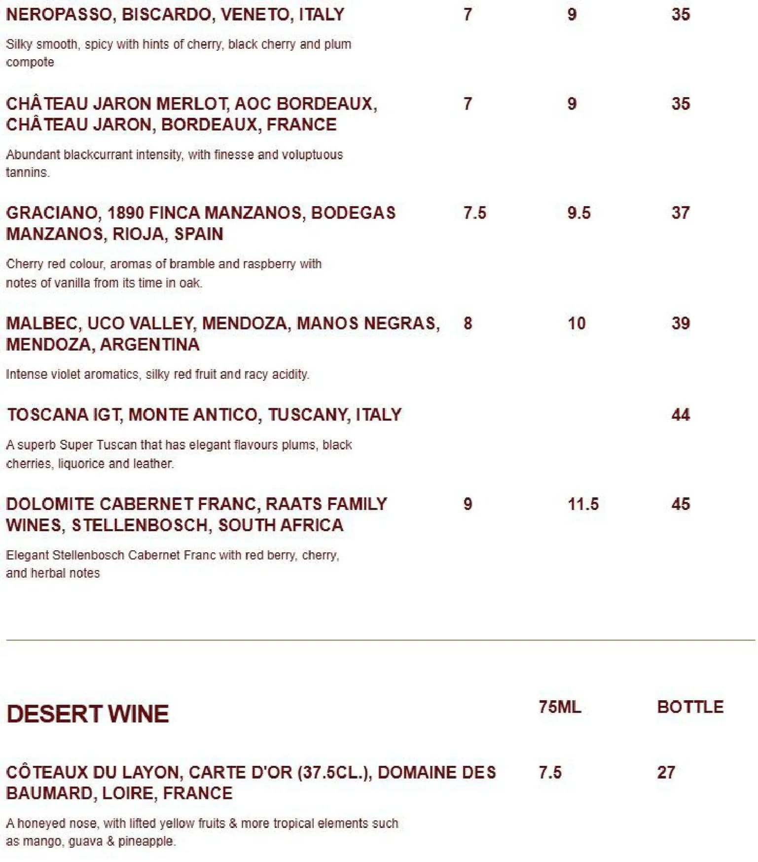 Dublin St Social menu, page 6