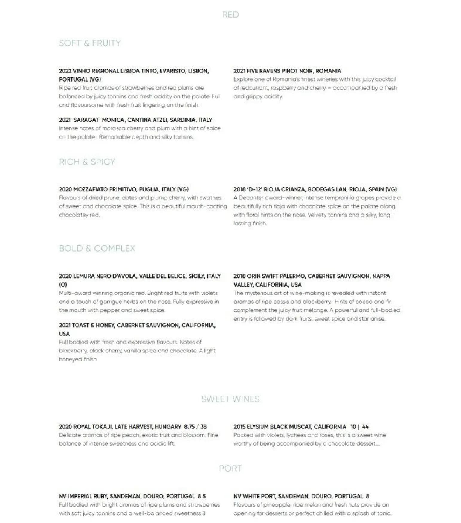 Park's Edge Bar & Kitchen menu, page 5