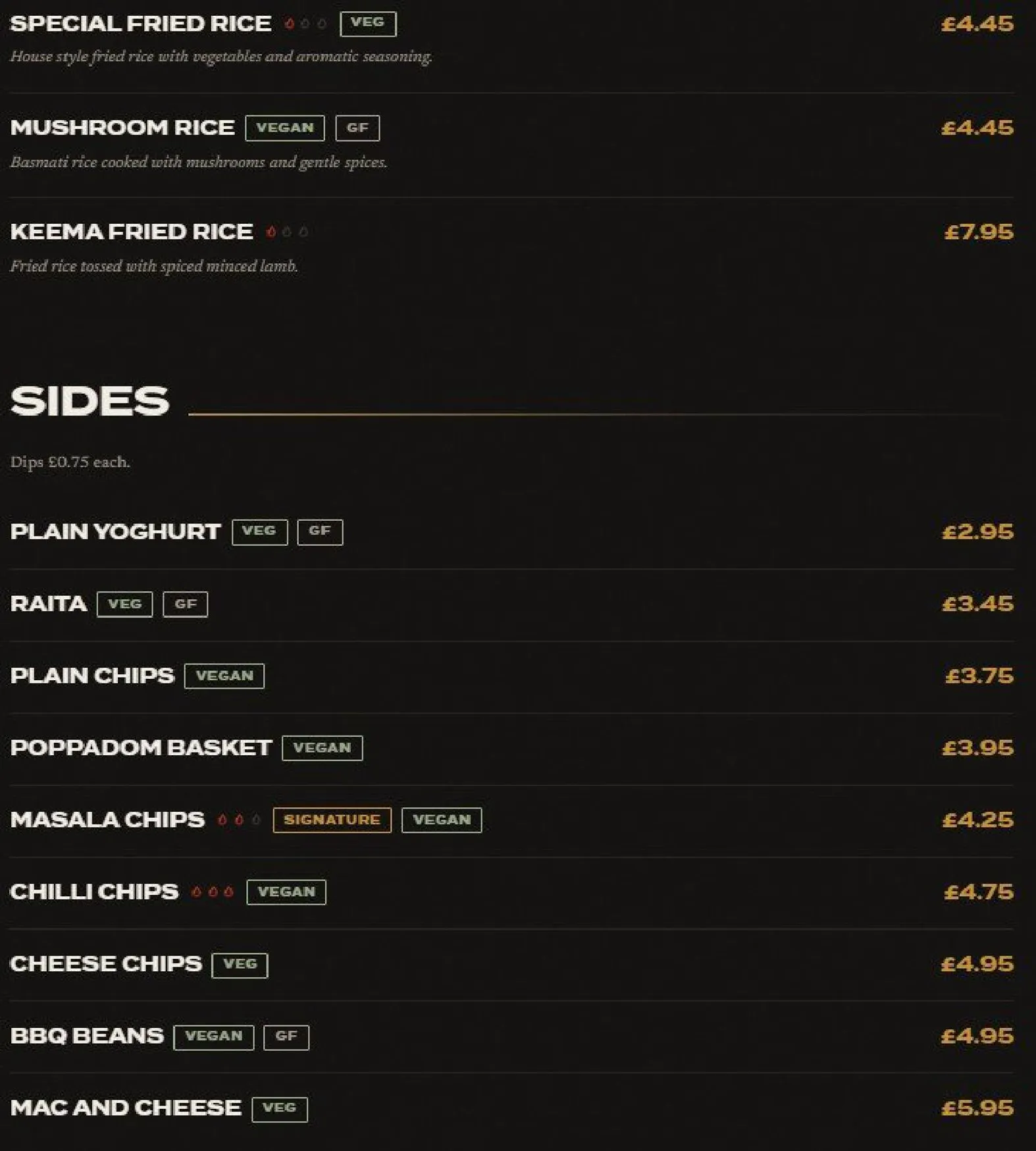 Legends Bar & Grill menu, page 7