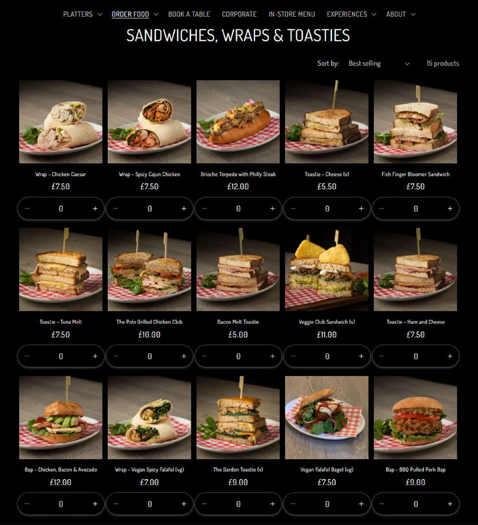 Polo Bar menu, page 4
