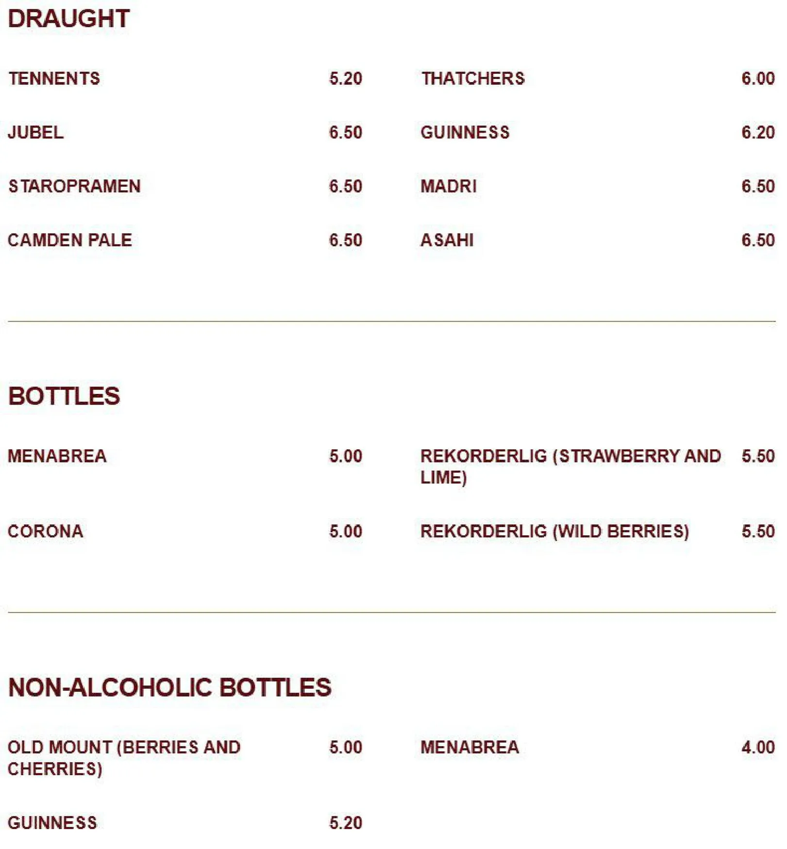 Dublin St Social menu, page 7