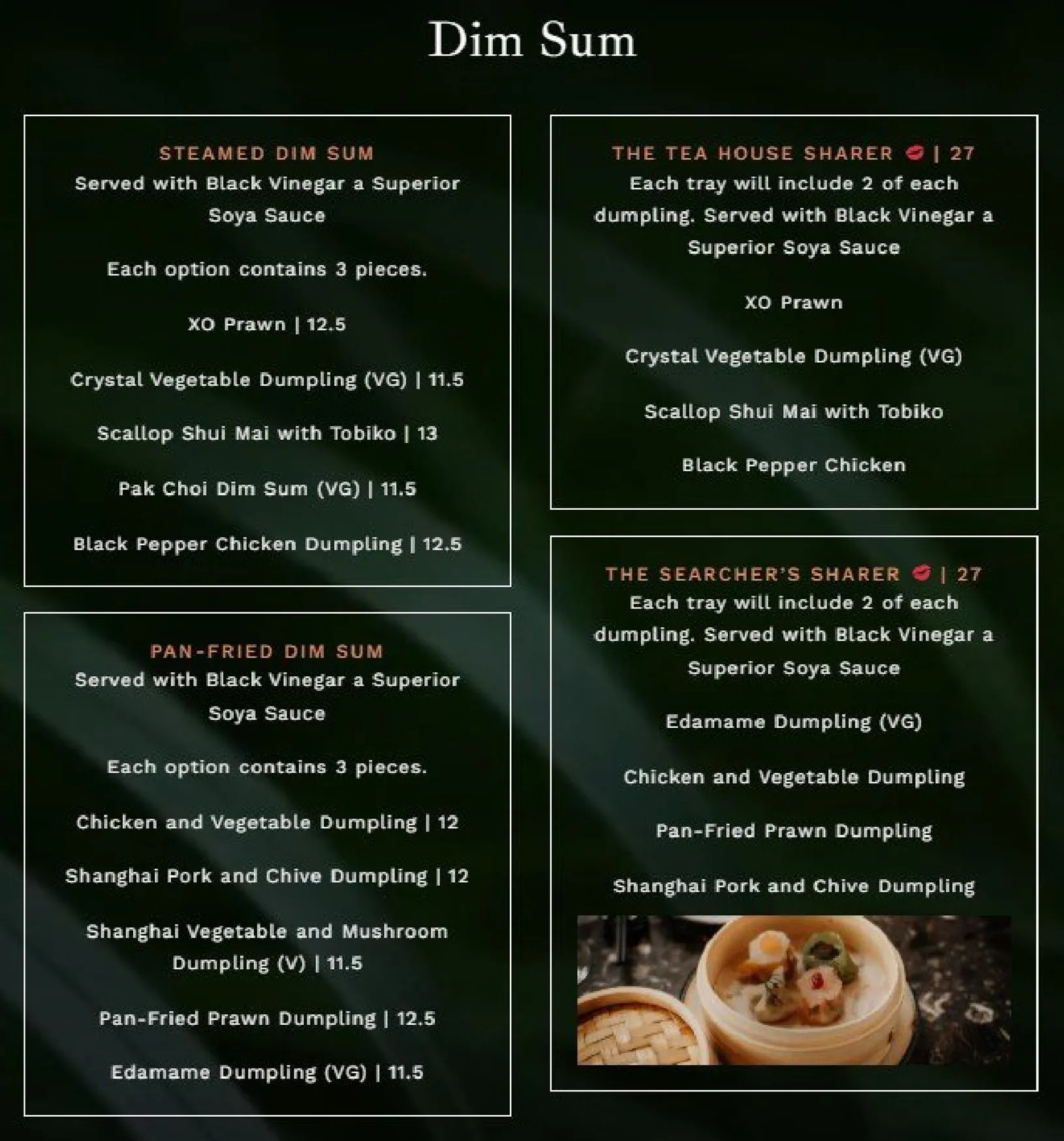 Lulu Wild menu, page 1