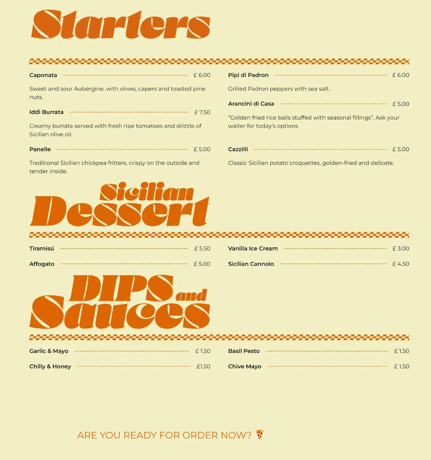 Iddi Pizza menu, page 2