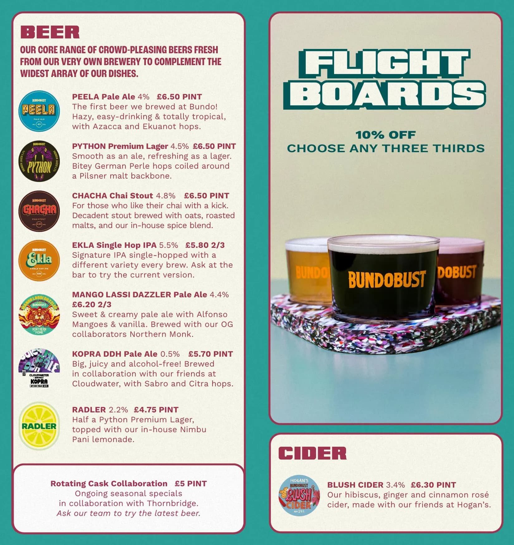 Bundobust Liverpool menu, page 3