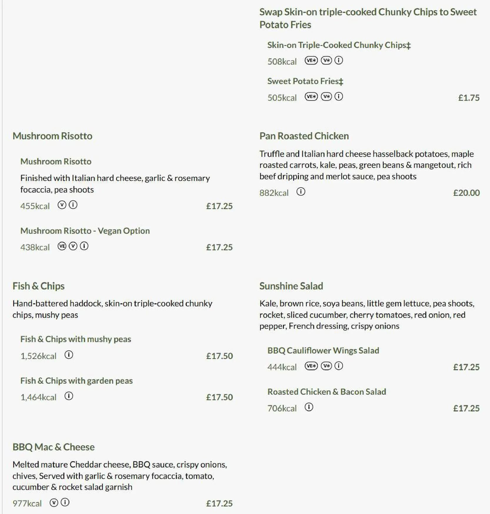 Pitcher & Piano menu, page 3