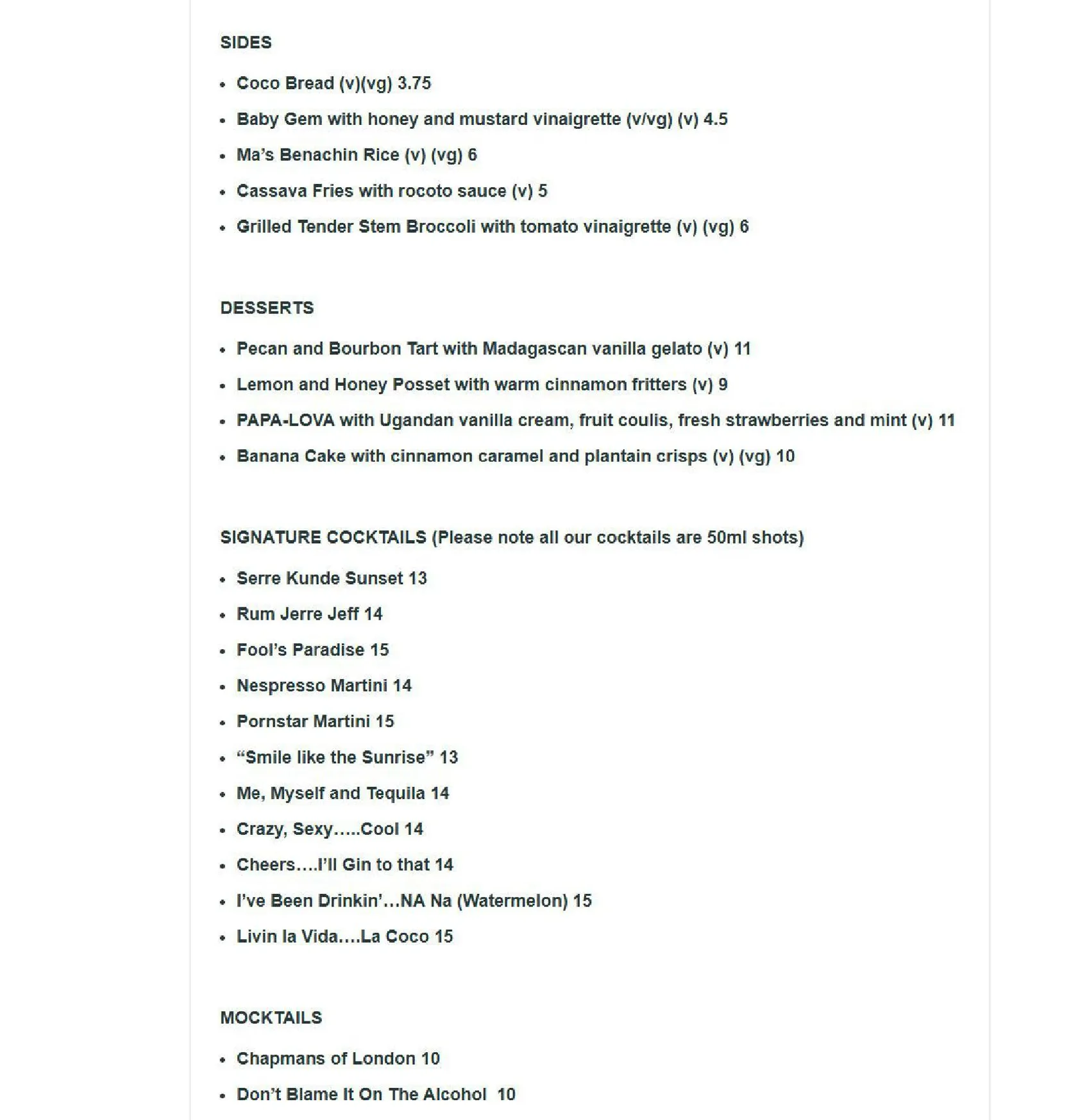 PAPA L’s KITCHEN menu, page 2