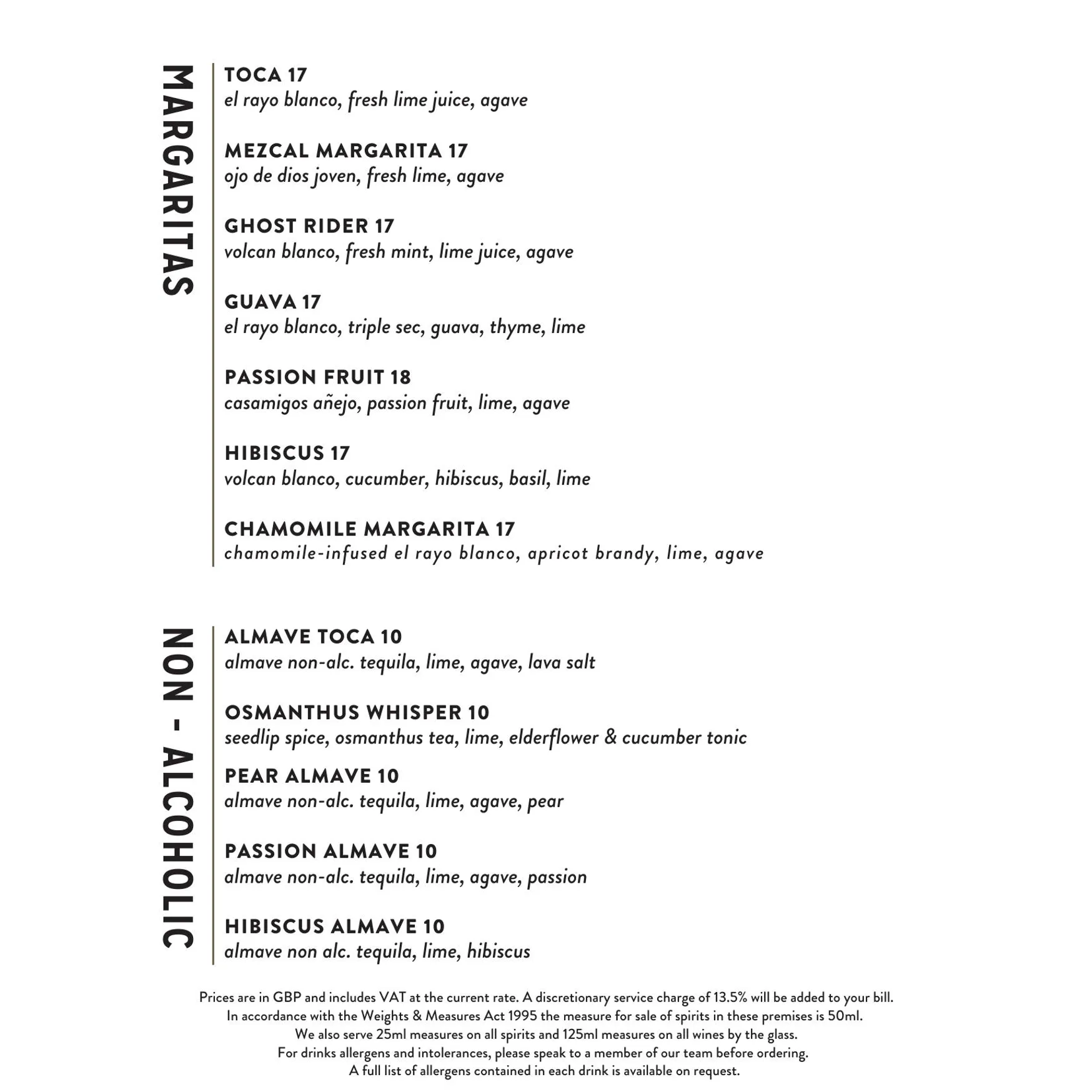 Madera menu, page 3