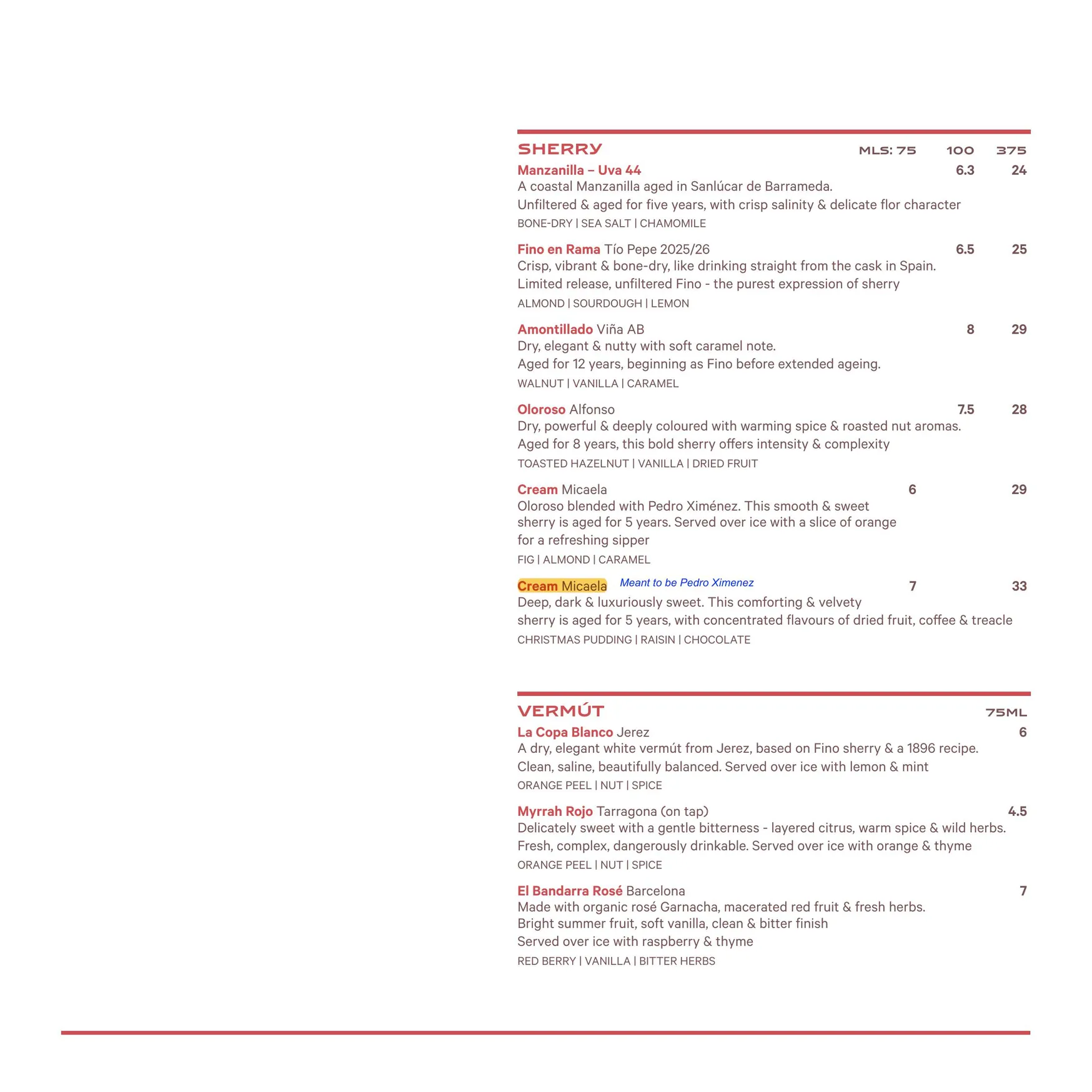 Bar 44 menu, page 8
