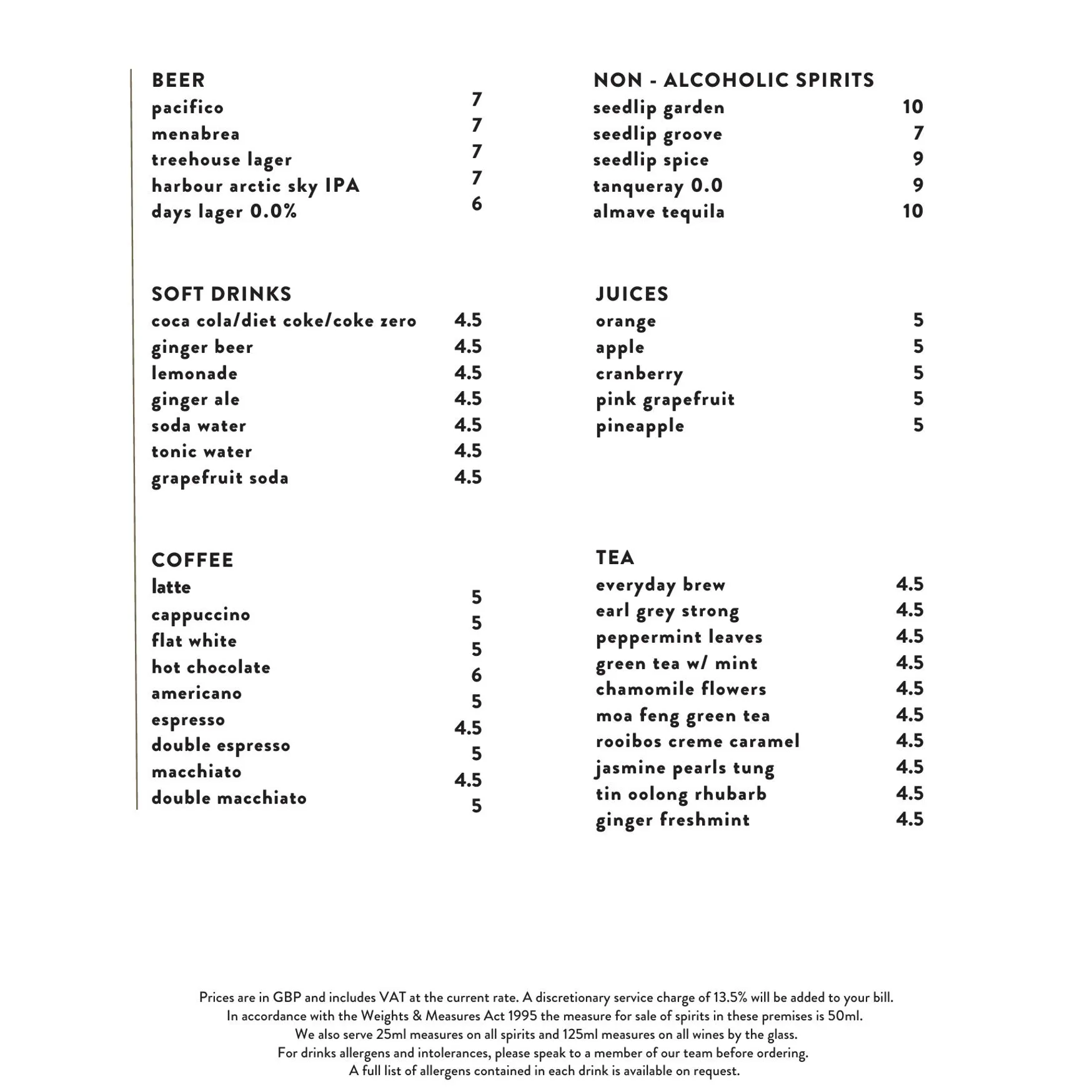 Madera menu, page 11
