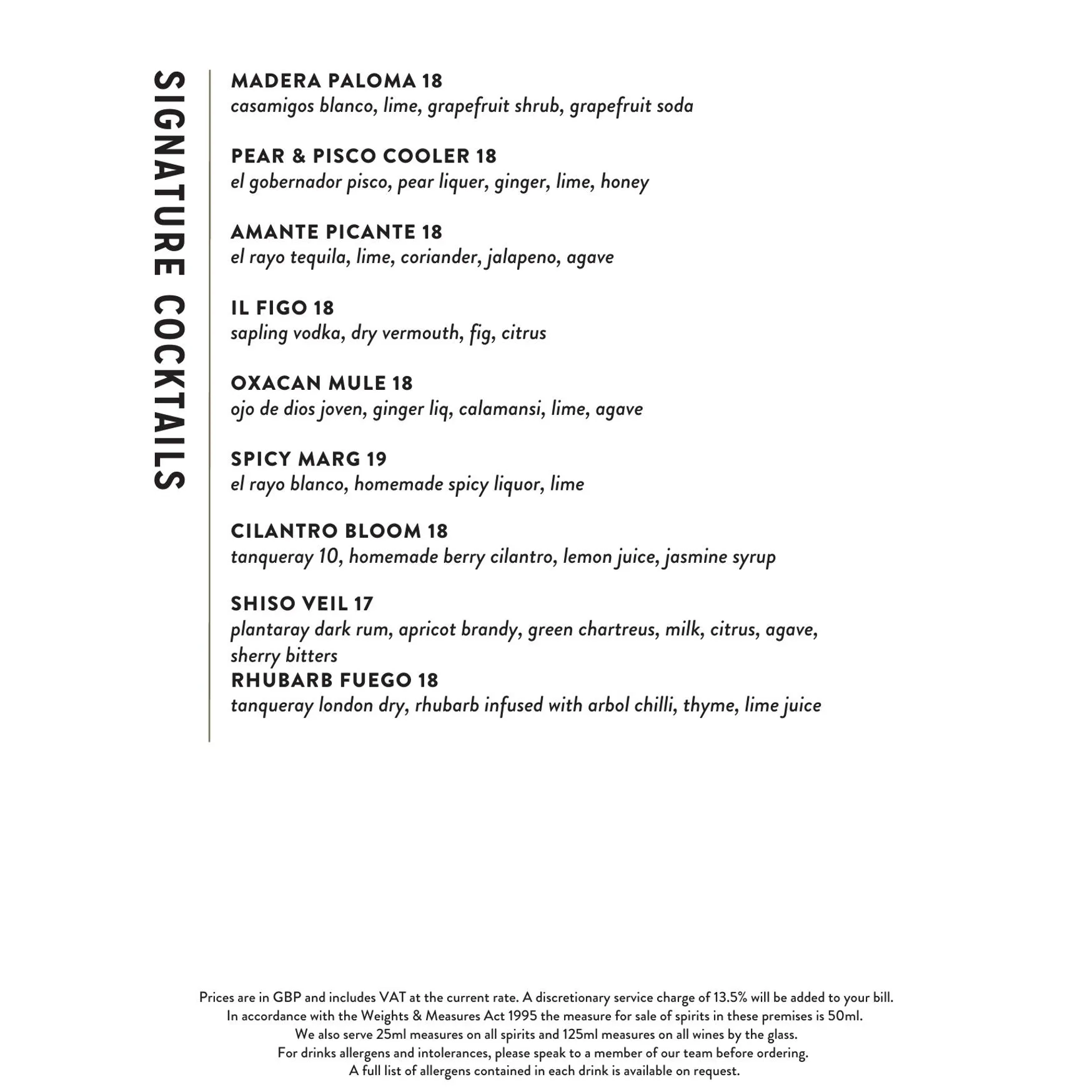 Madera menu, page 4